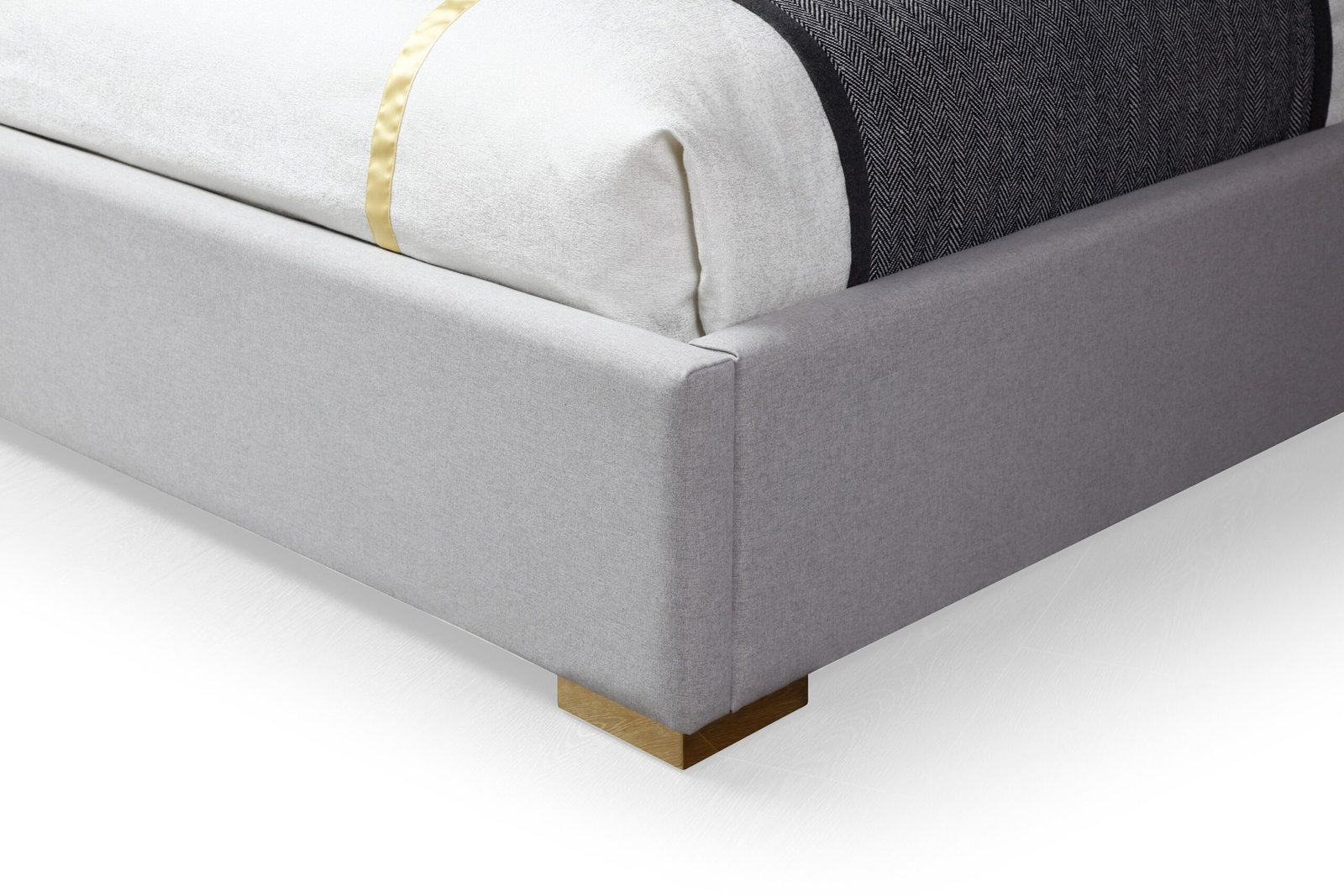 Modrest Athena & Rothsay - Modern Grey Fabric + Wenge + Gold Bedroom Set - Image 3
