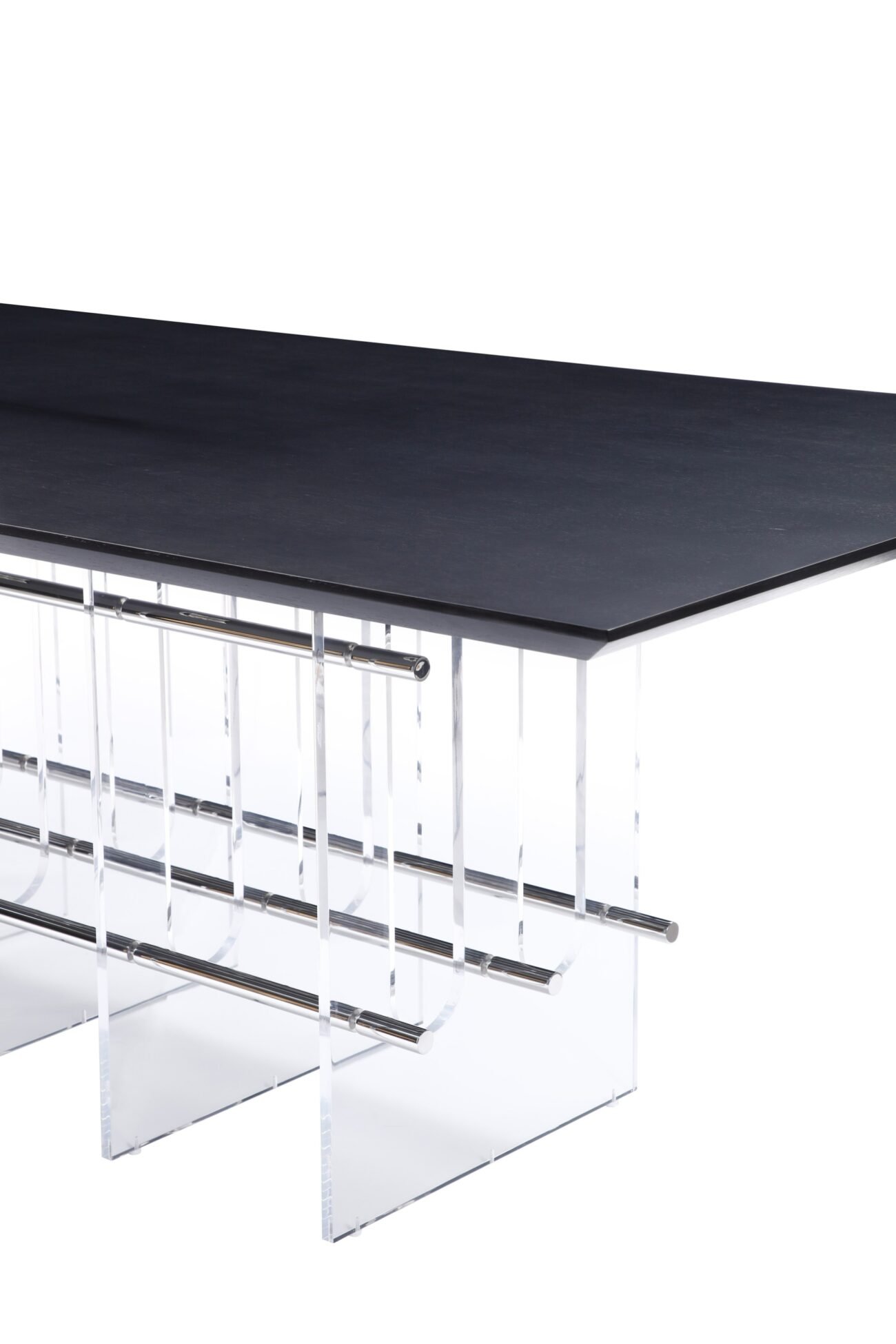 Modrest Inverness - Contemporary Black Oak + Acrylic Dining Table - Image 3