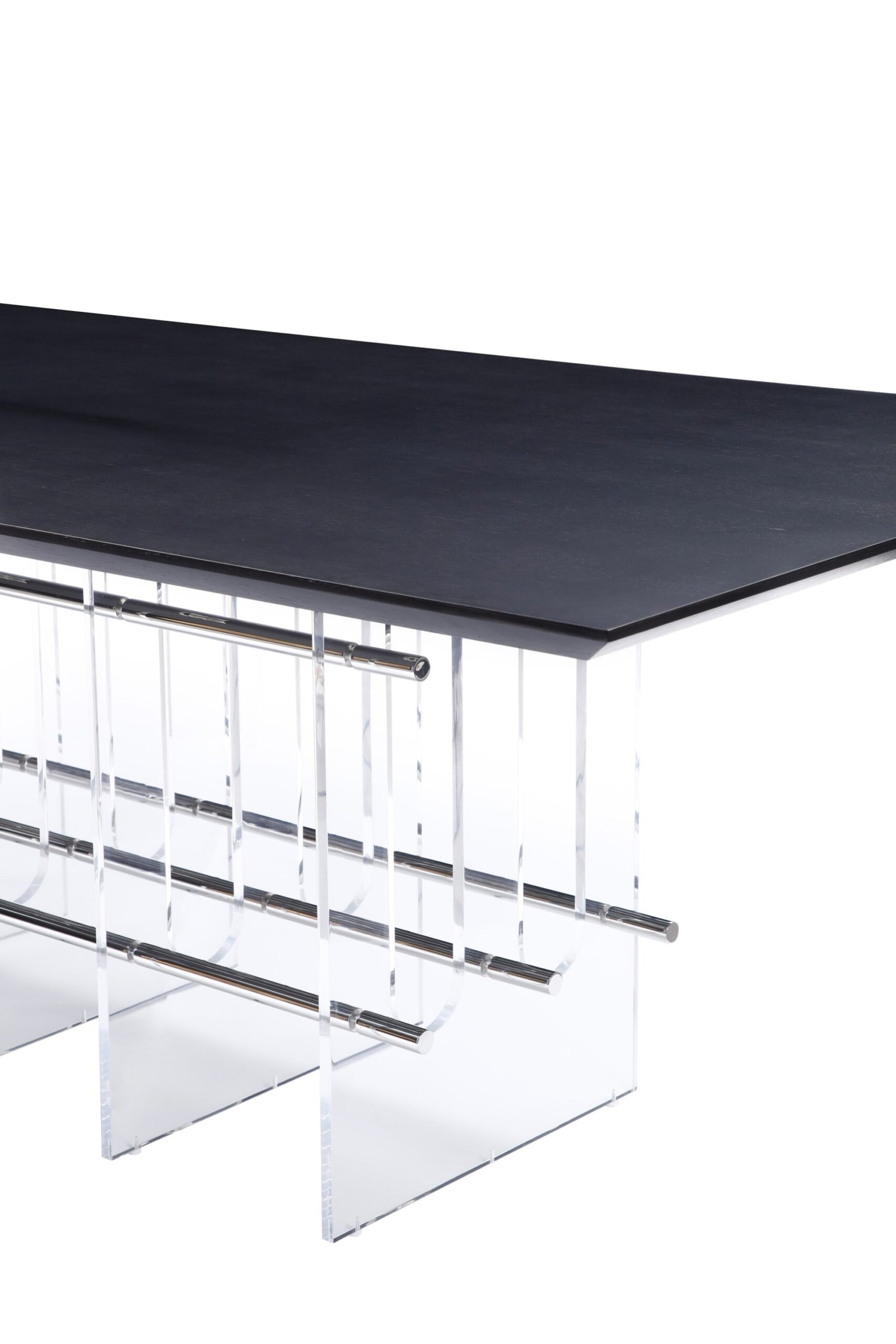 Modrest Inverness - Contemporary Black Oak + Acrylic Dining Table - Image 3