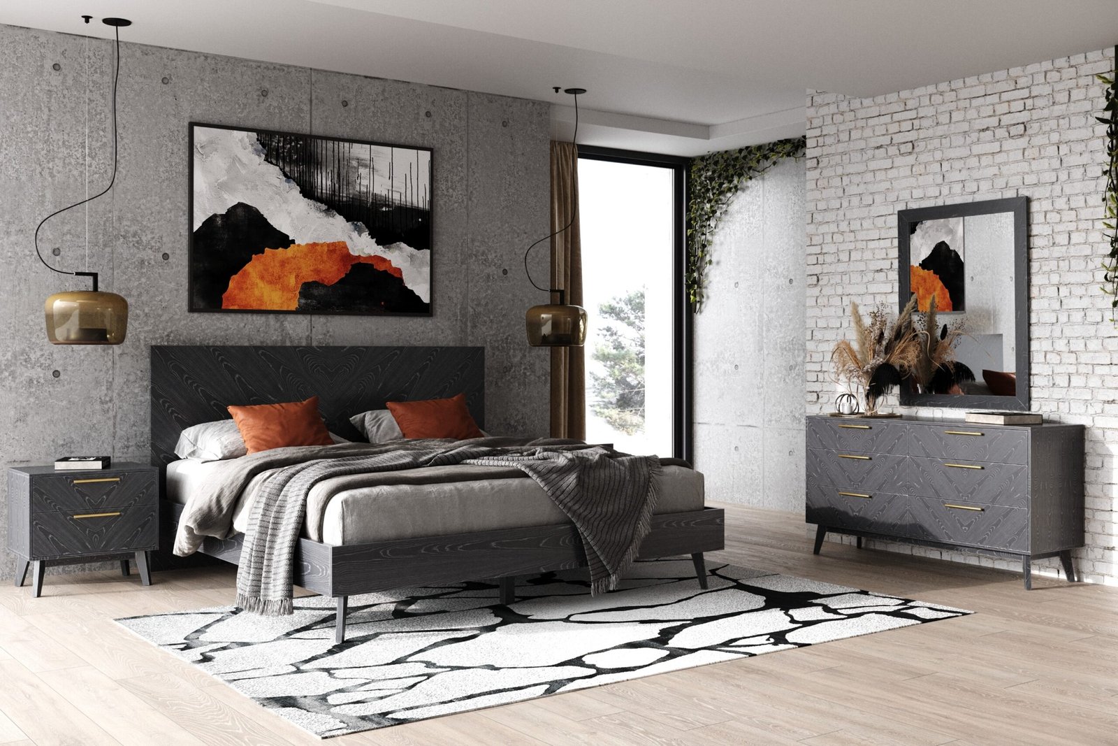 Modrest Diana - Modern Grey Ash Bedroom Set - Image 5
