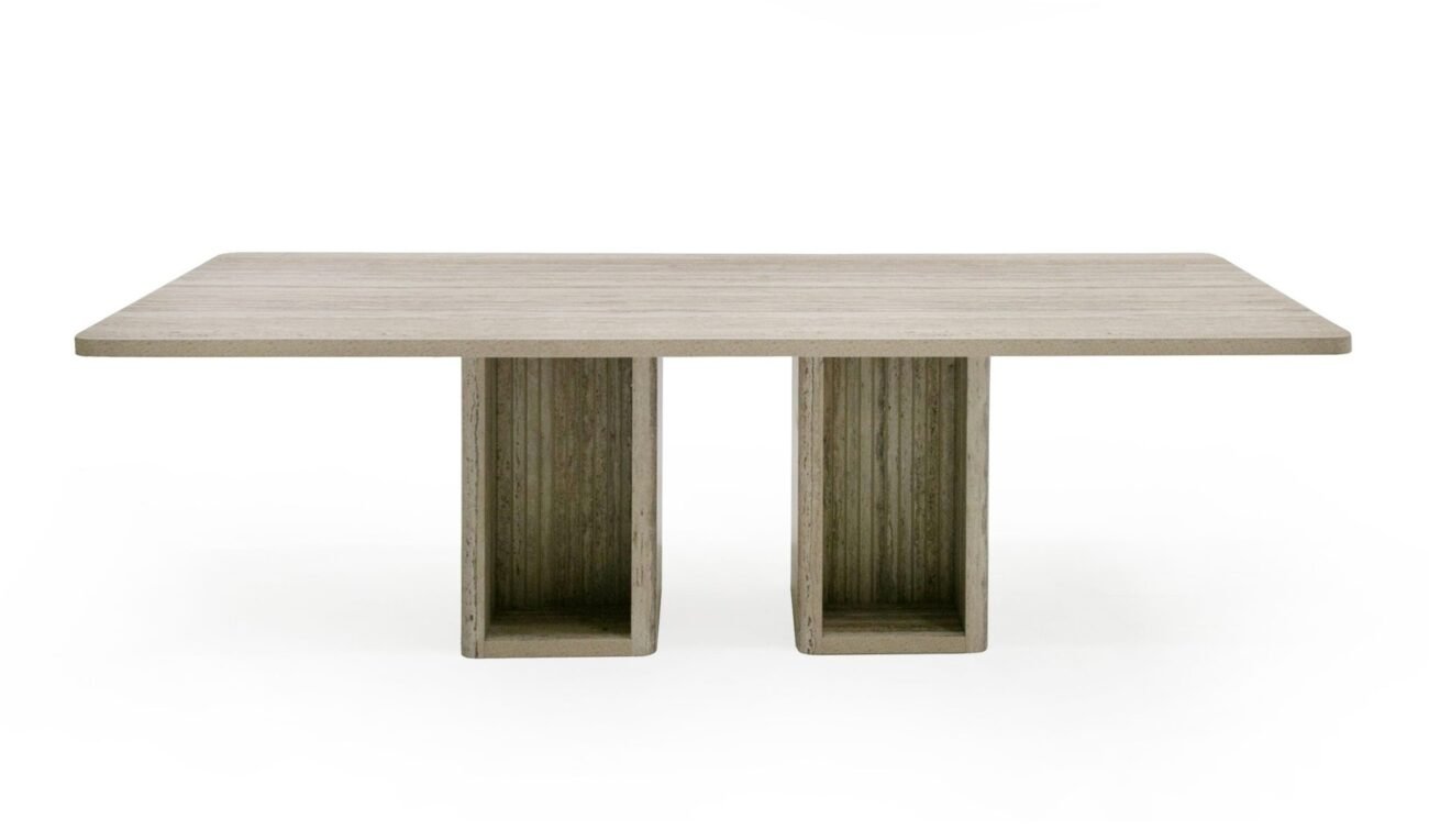 Nova Domus Roma - Modern Travertine Rectangular Dining Table - Image 5