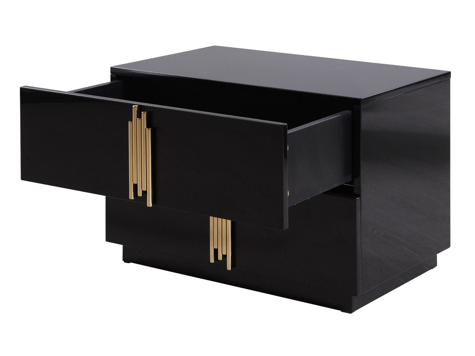 Modrest Token - Modern Black + Gold Wide Nightstand - Image 3