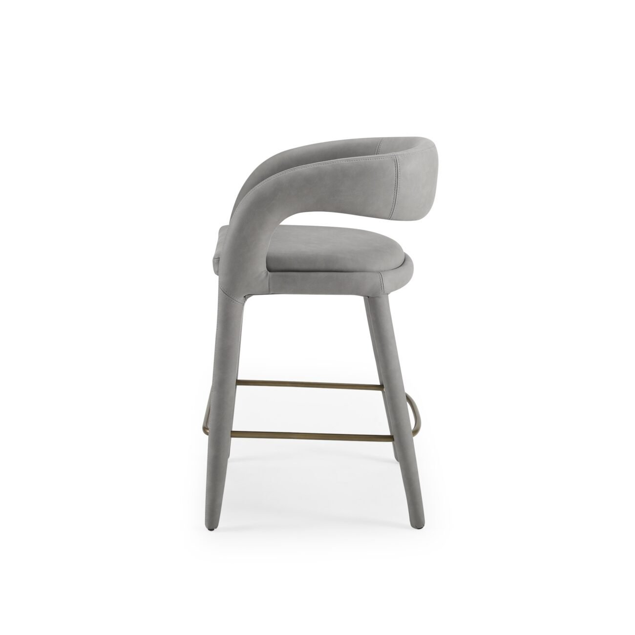 Modrest Faerron - Modern Grey Leatherette Counter Chair - Image 2