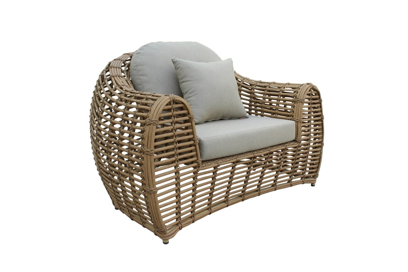 Renava Sandra - Outdoor Beige + Wicker Sofa Set With End Table - Image 2
