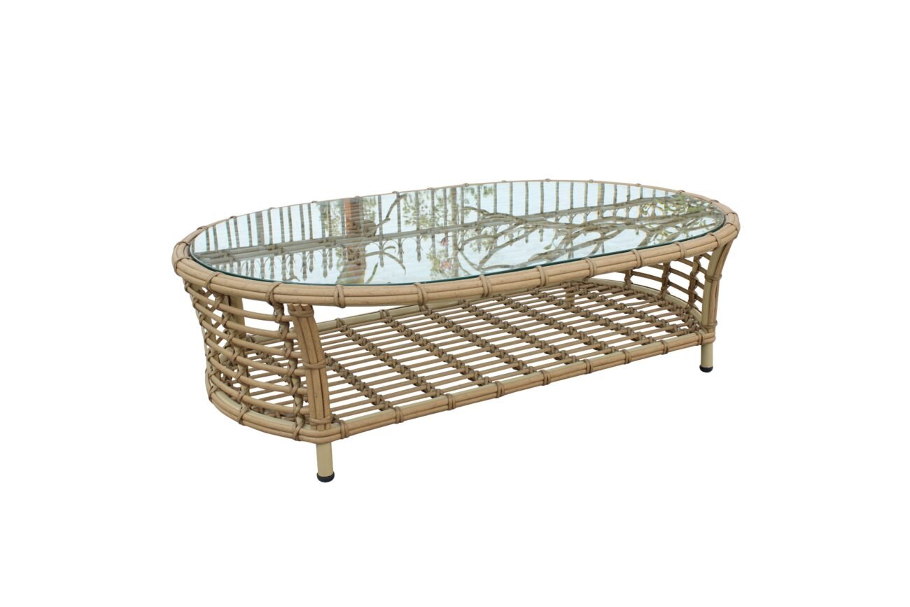 Renava Sandra - Outdoor Beige + Wicker Sofa Set With End Table - Image 3