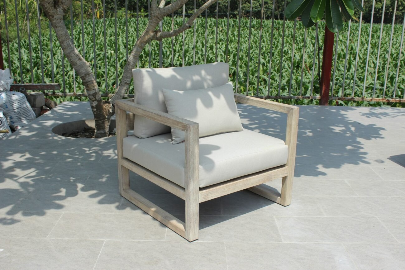Renava Calm - Outdoor Grey + Acacia Sofa Set - Image 3
