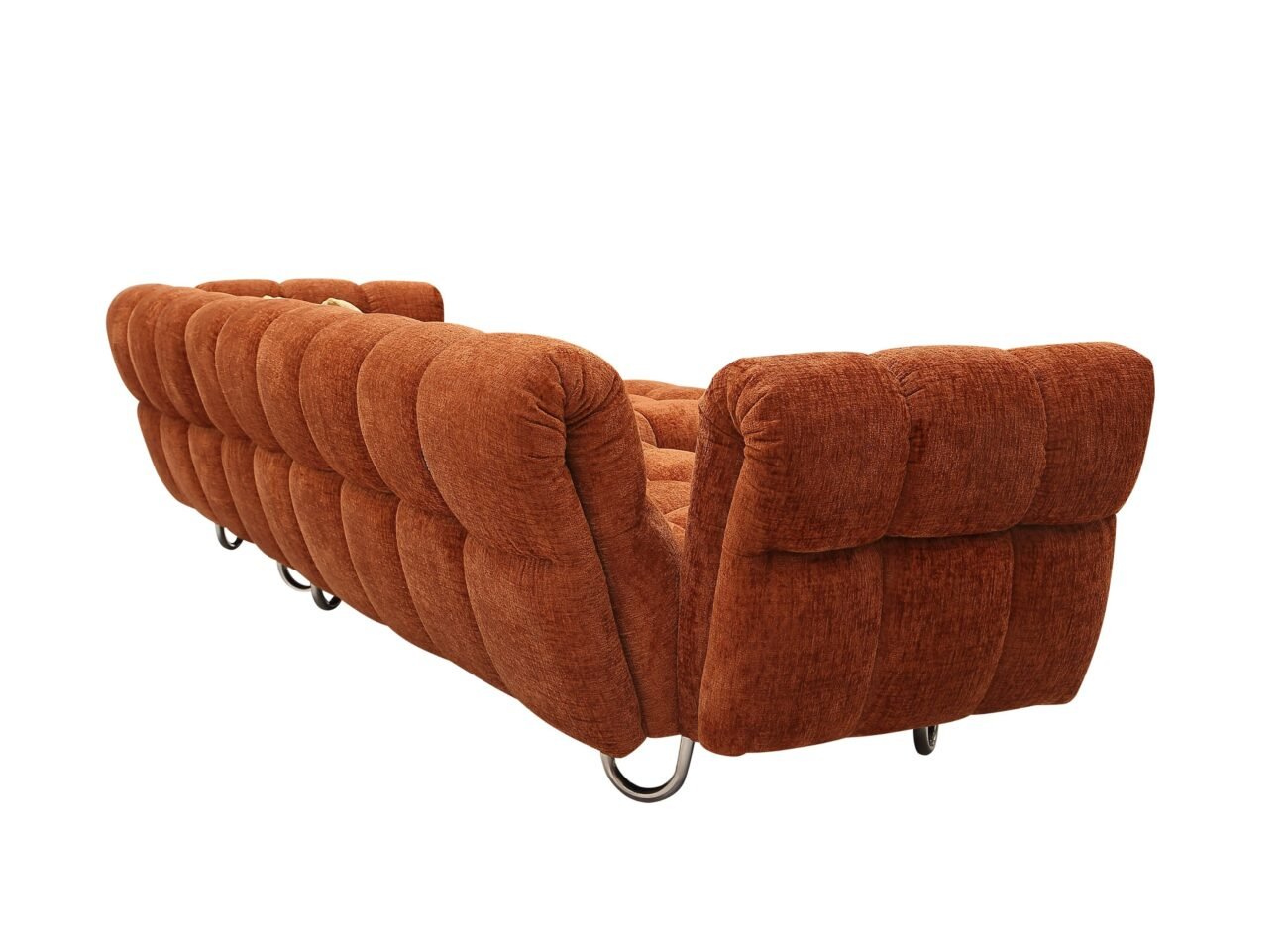 Divani Casa Jacinda - Modern Burnt Orange Fabric Right Facing Sectional Sofa + 2 Yellow Pillows - Image 5