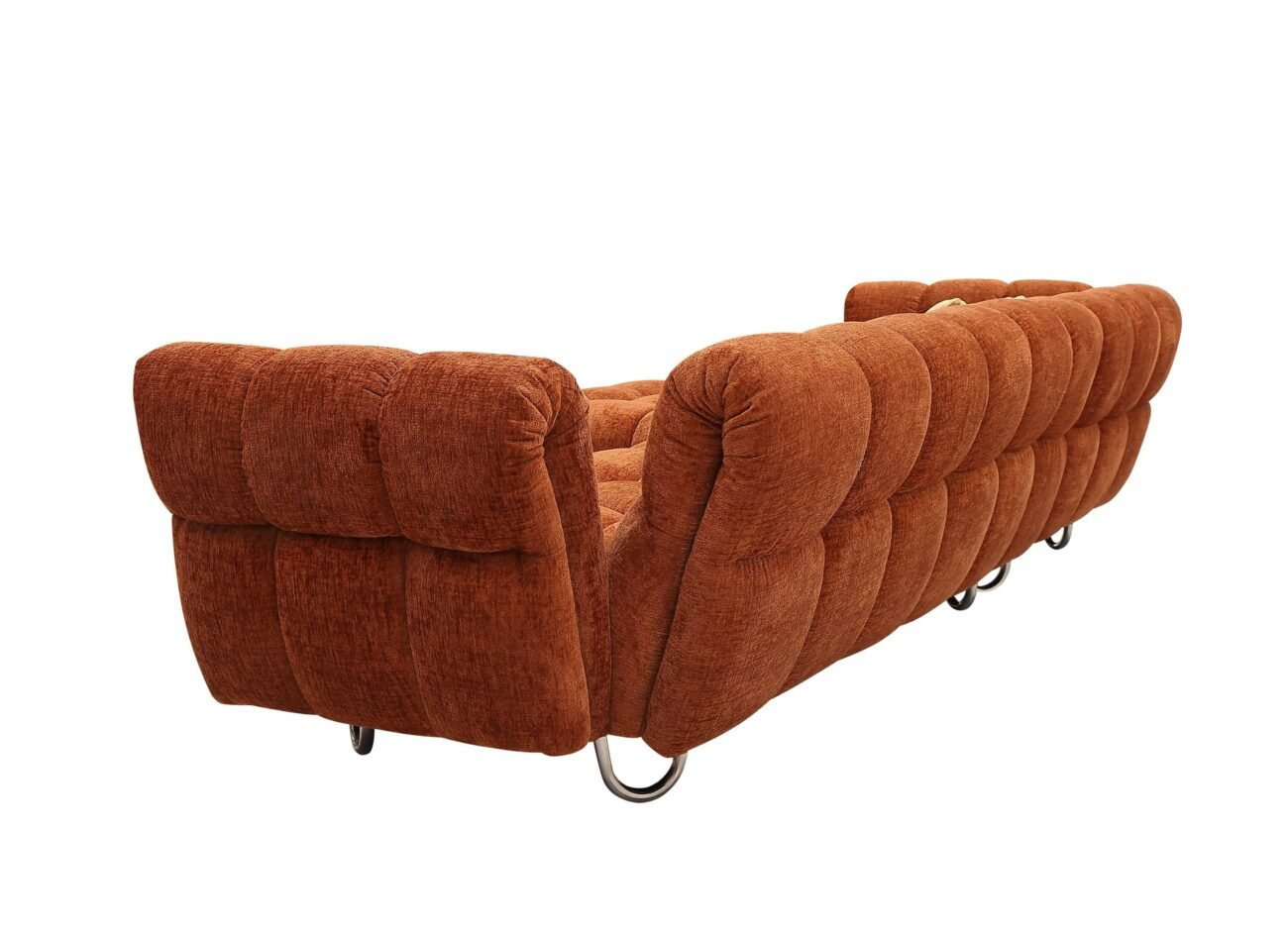Divani Casa Jacinda - Modern Burnt Orange Fabric Left Facing Sectional Sofa + 2 Yellow Pillows - Image 5