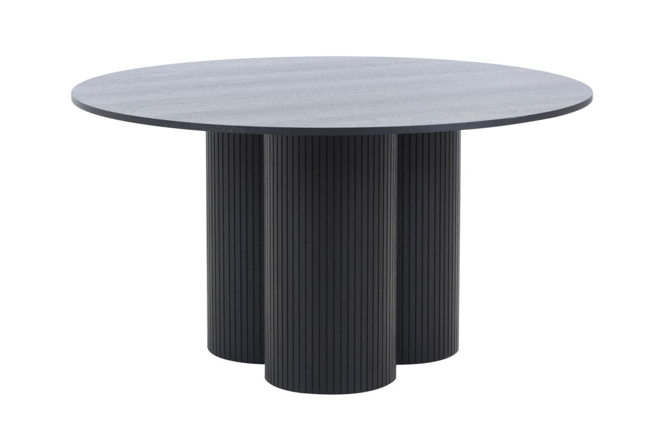Modrest Depew - Mid-Century Modern Black Oak Round Dining Table - Image 4