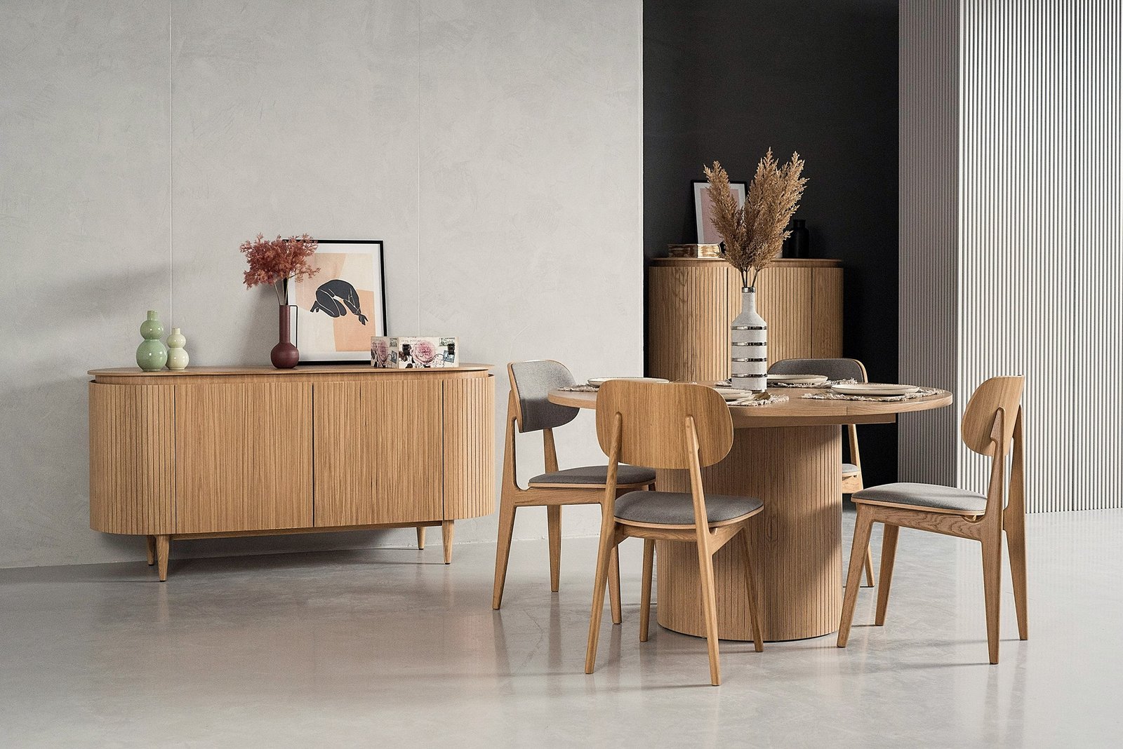 Modrest Miami - Modern Natural Oak Round Dining Table With Extension - Image 5