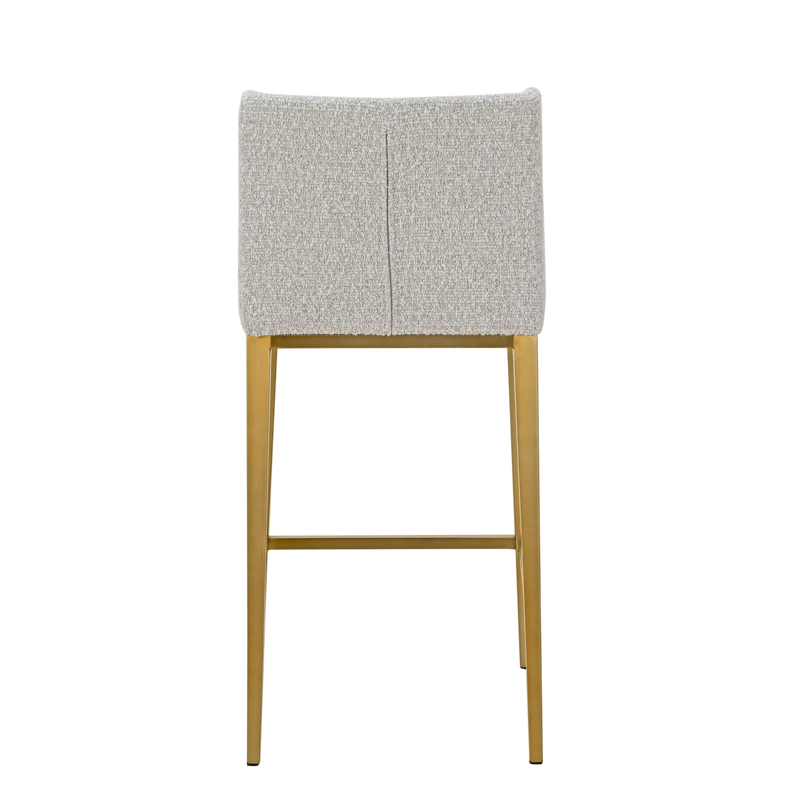 Modrest Mimi - Modern Light Grey Fabric + Antique Brass Counter Stool (Set of 2) - Image 2