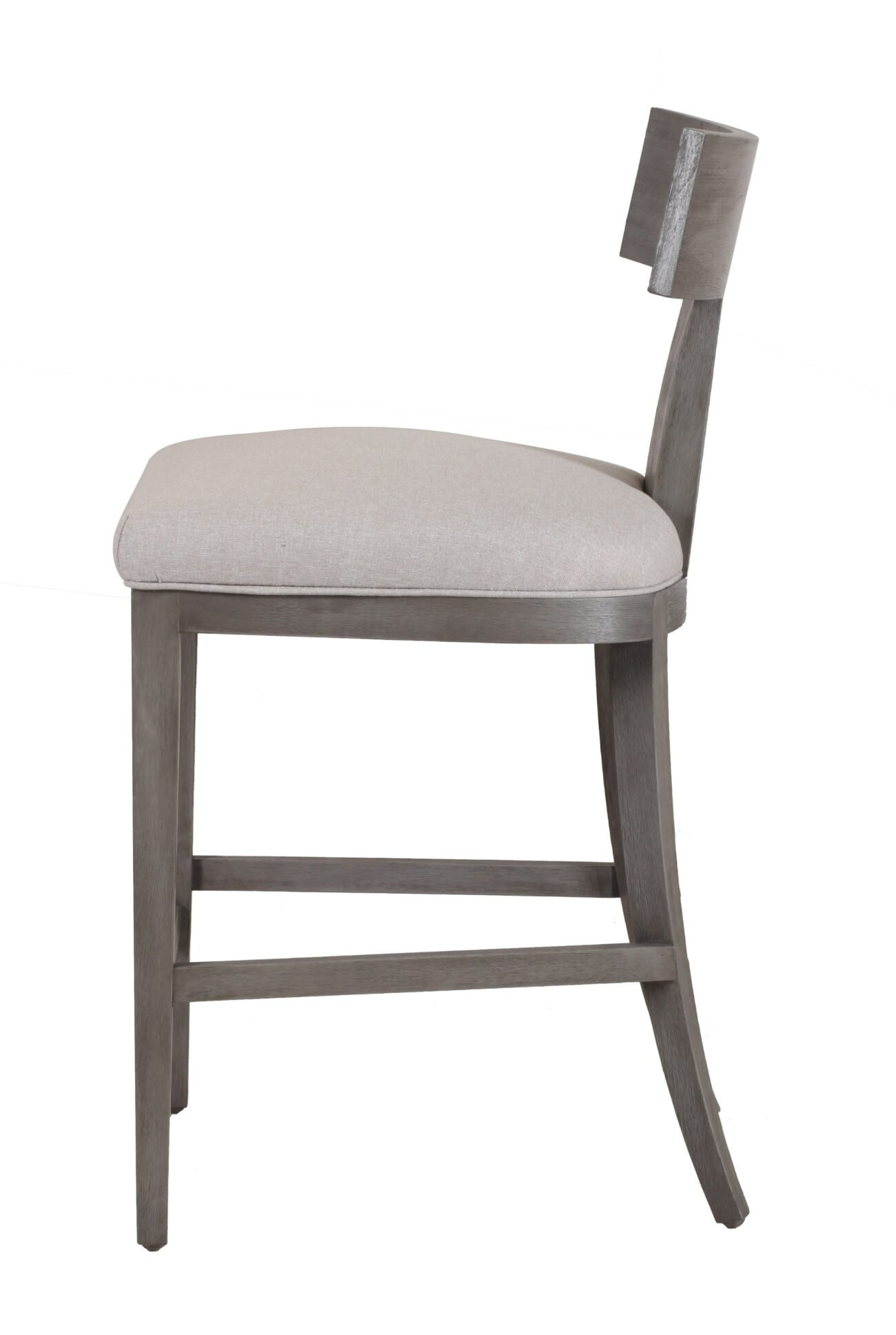Modrest Fabien - Mid-Century Modern Beige Linen + Grey Wash Counter Chair - Image 2