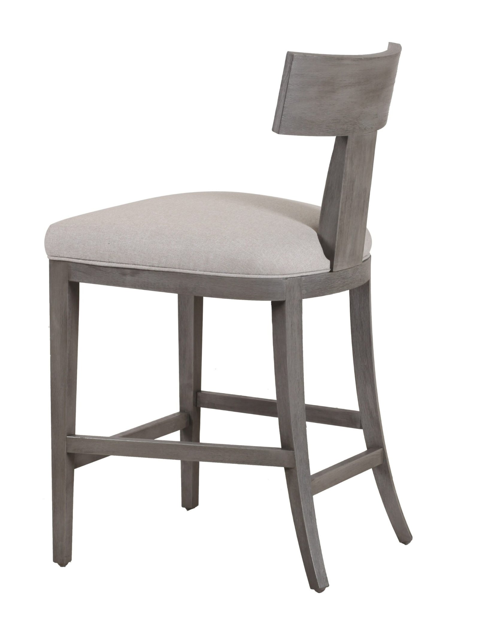 Modrest Fabien - Mid-Century Modern Beige Linen + Grey Wash Counter Chair - Image 3