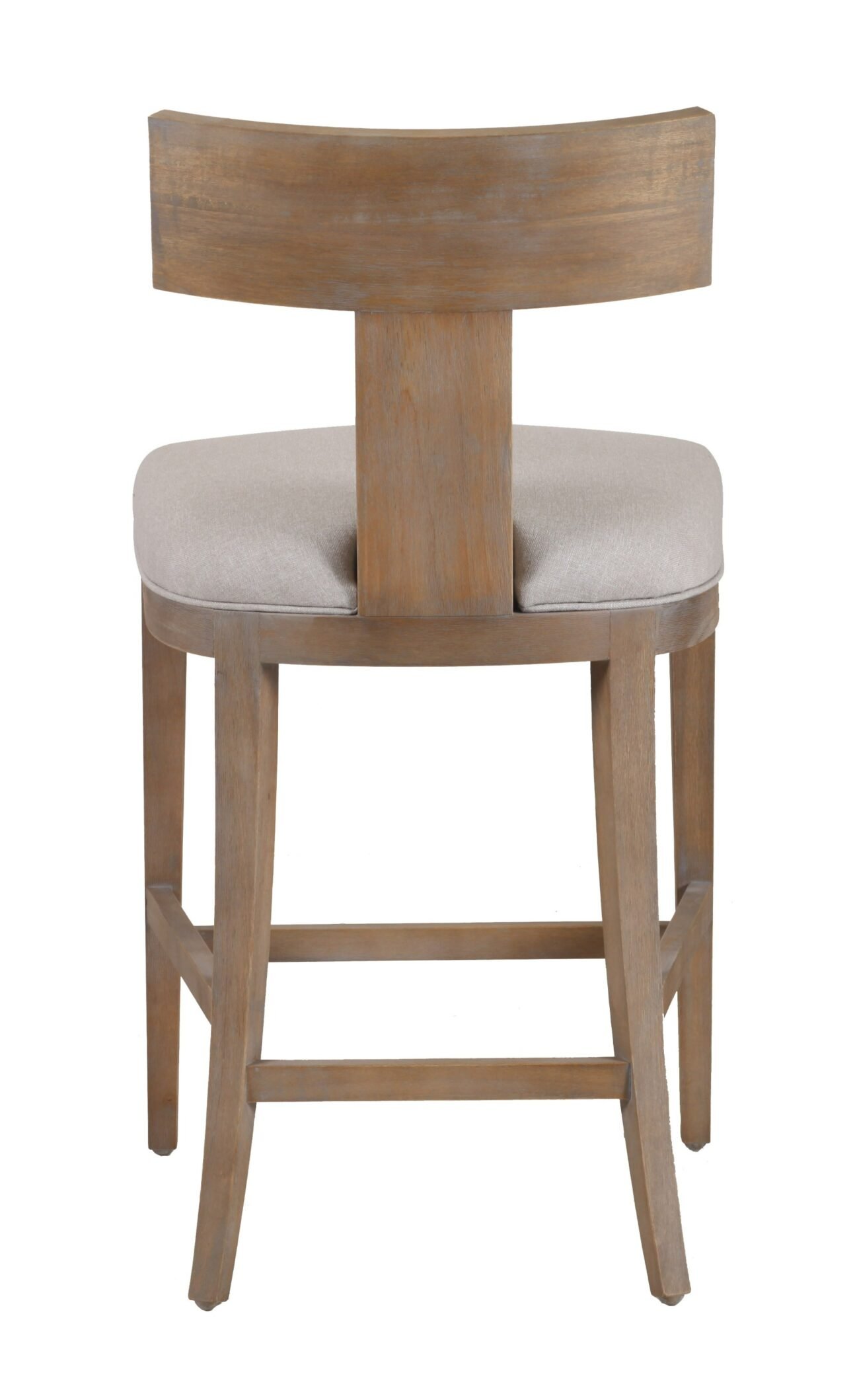 Modrest Fabien - Mid-Century Modern Beige Linen + Wood Counter Chair - Image 4