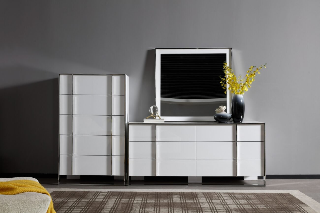 Modrest Cartier - Modern White + Stainless Steel Mirror - Image 3