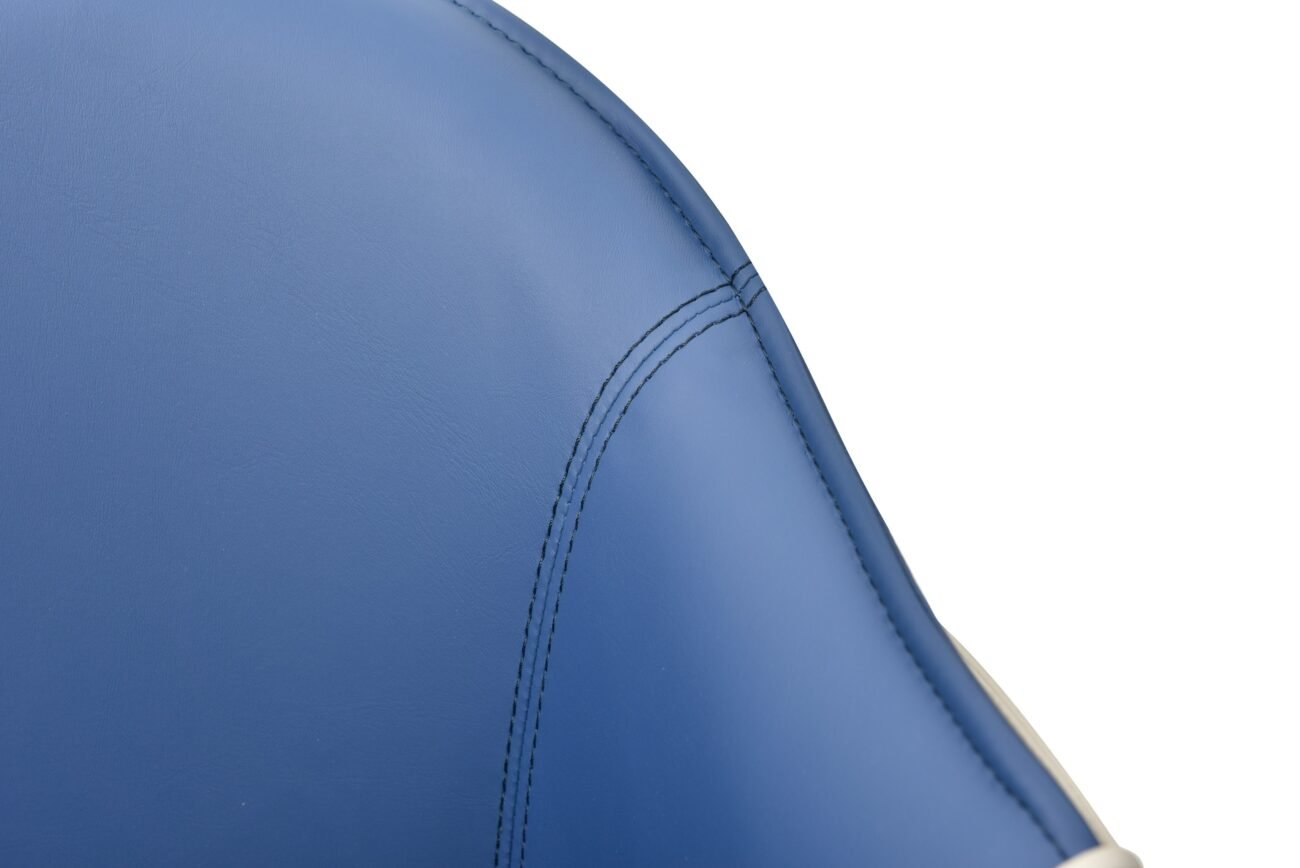 Modrest Calderon - Modern Blue & Beige Vegan Leather Counter Chair - Image 4