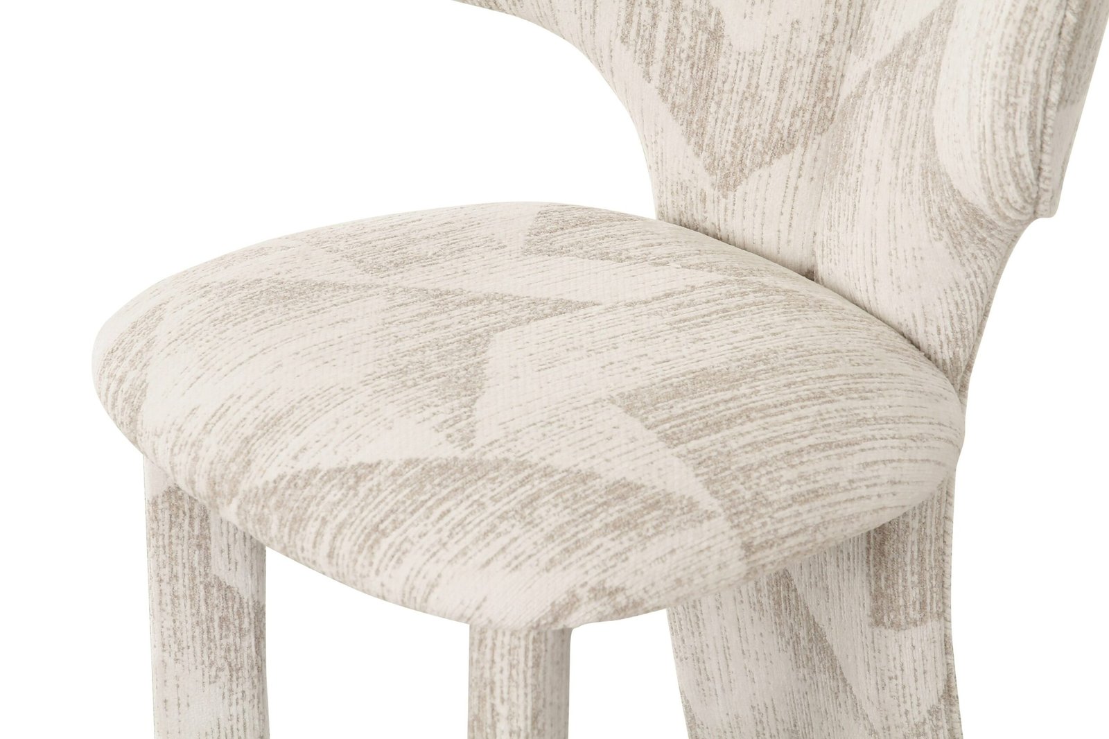 Modrest Masuda - Modern Beige Pattern Fabric Dining Chair (Set of 2) - Image 3