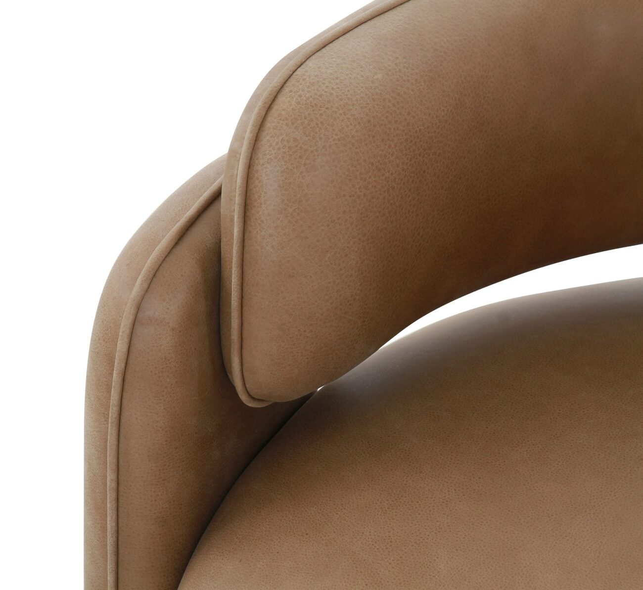 Modrest Tioga - Modern Brown Leather Accent Chair - Image 4