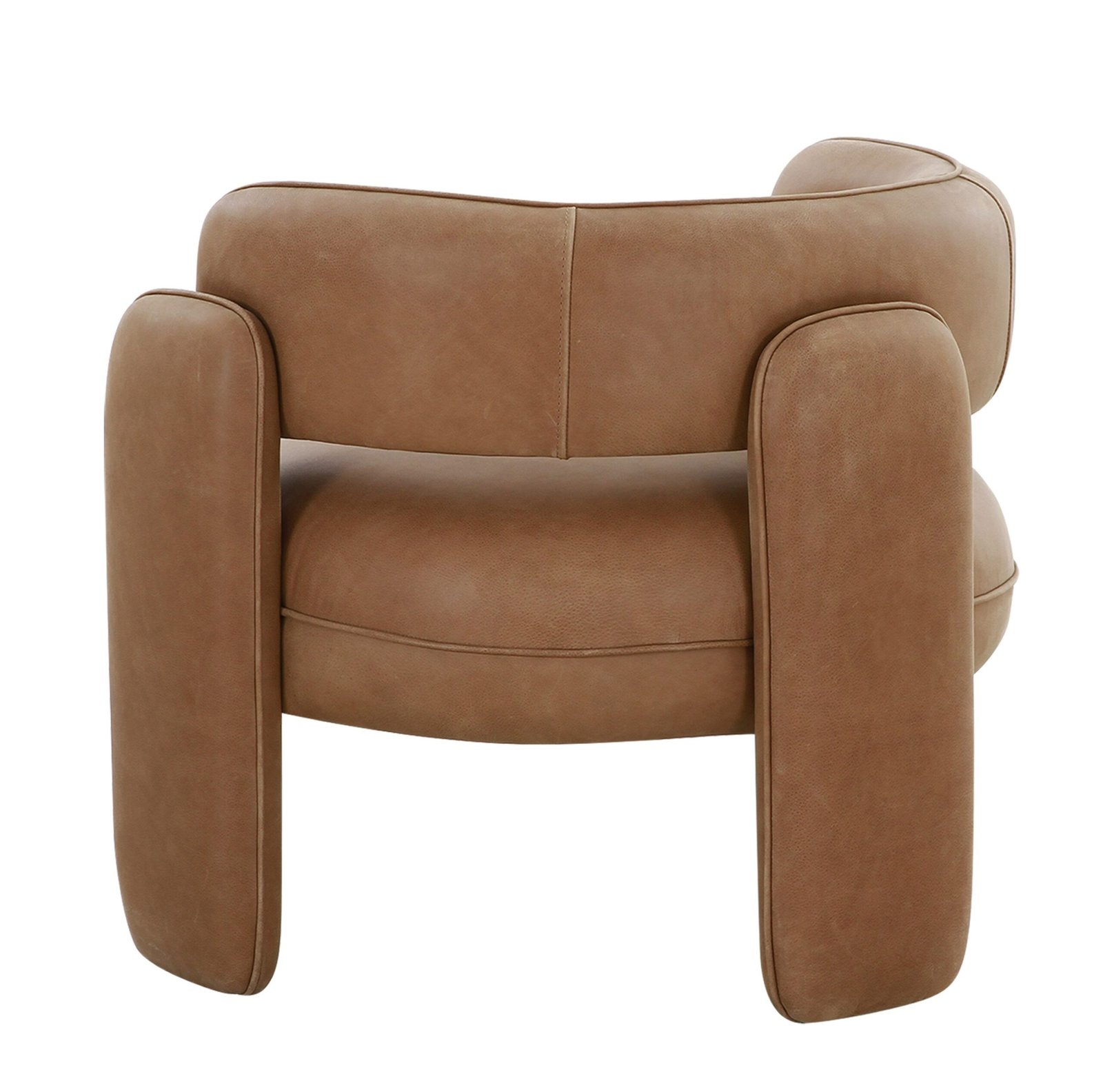 Modrest Tioga - Modern Brown Leather Accent Chair - Image 2