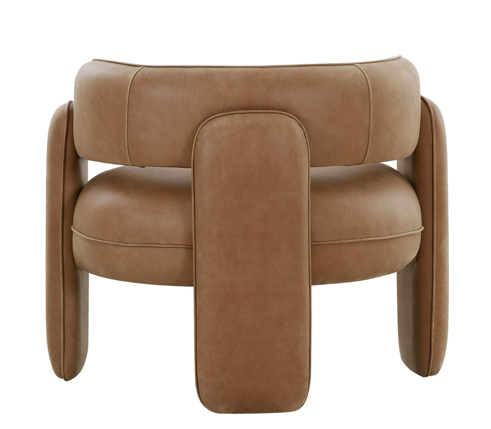 Modrest Tioga - Modern Brown Leather Accent Chair - Image 3