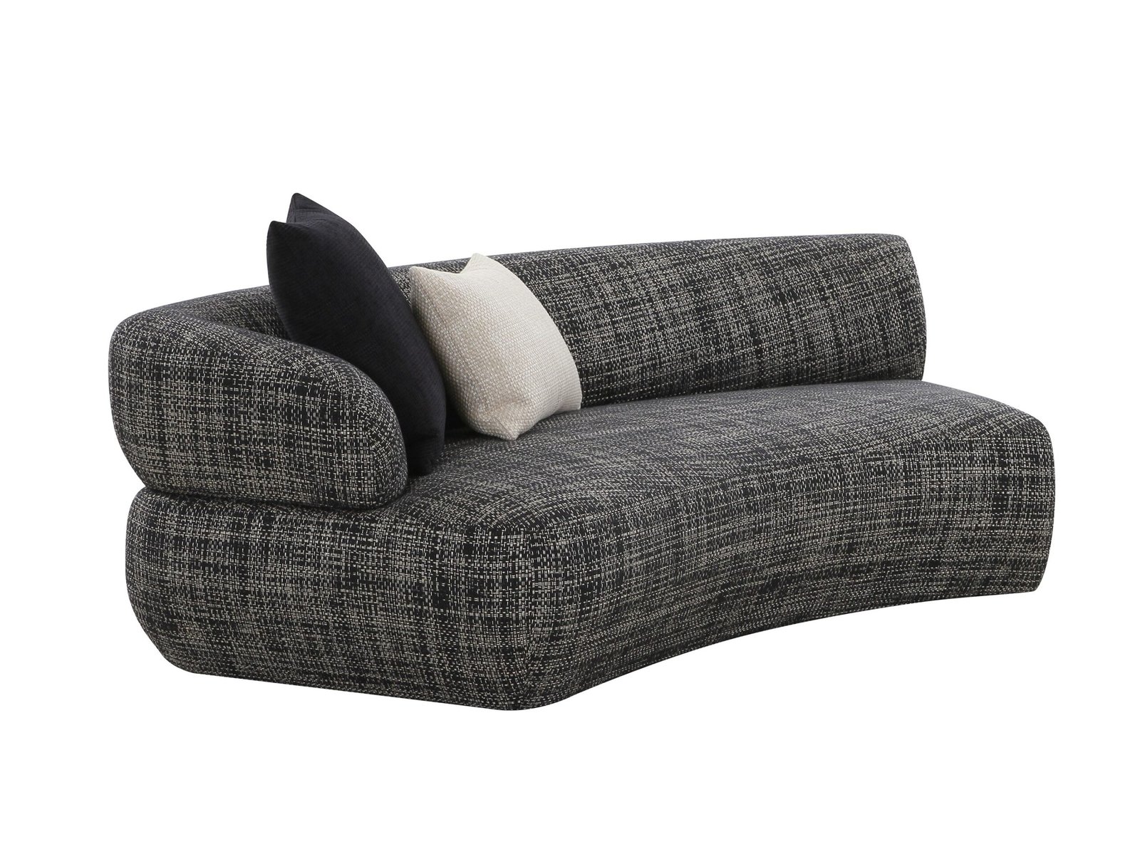 Divani Casa Lakota - Modern Dark Grey Fabric Curved Sectional Sofa - Image 2