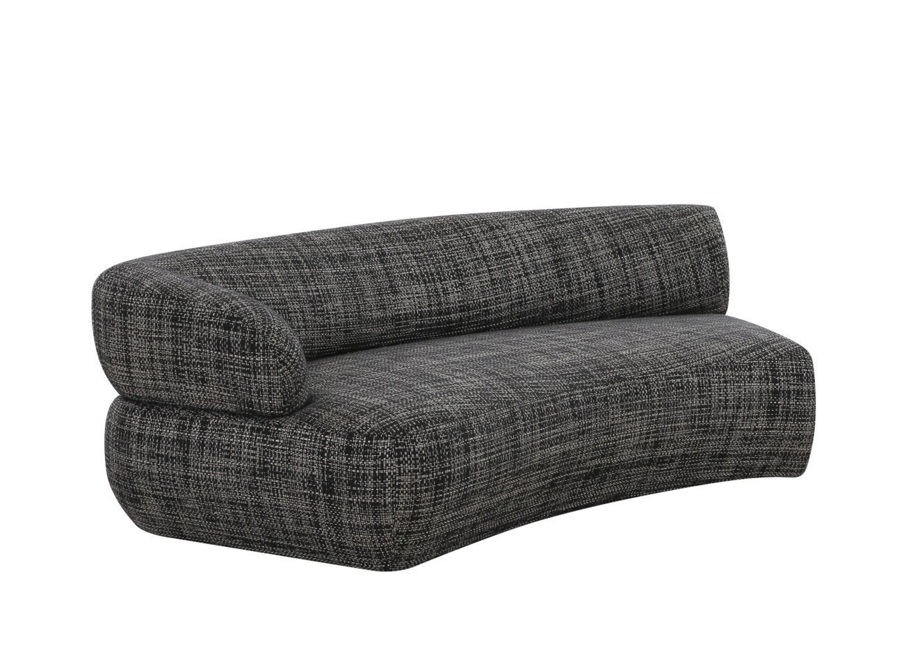 Divani Casa Lakota - Modern Dark Grey Fabric Curved Sectional Sofa - Image 3
