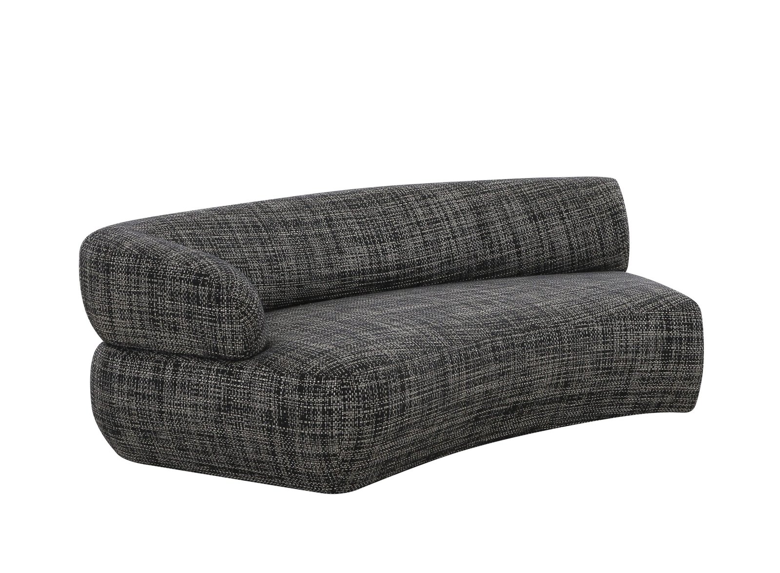 Divani Casa Lakota - Modern Dark Grey Fabric Curved Sectional Sofa - Image 3