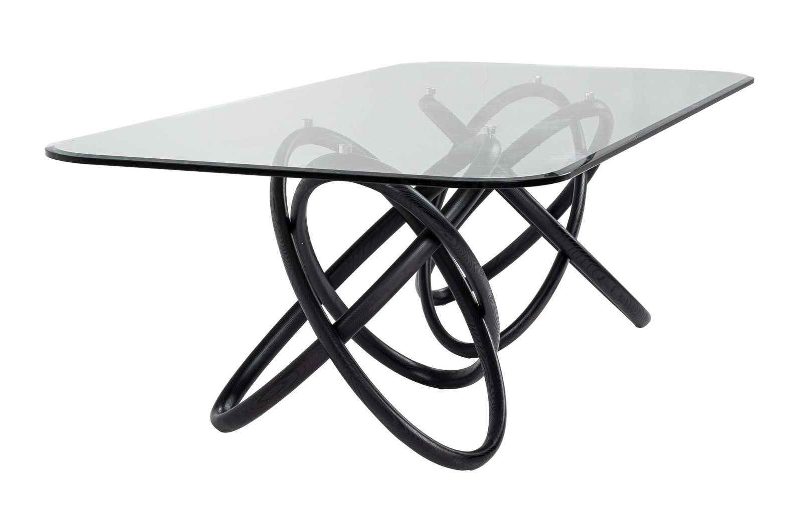 Modrest Mason Modern Glass & Black Ash Dining Table - Image 2