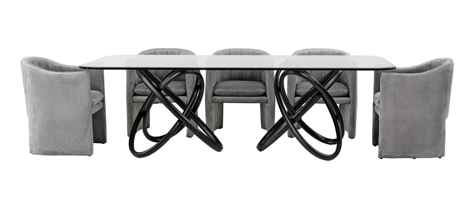 Modrest Mason Modern Glass & Black Ash Dining Table - Image 4
