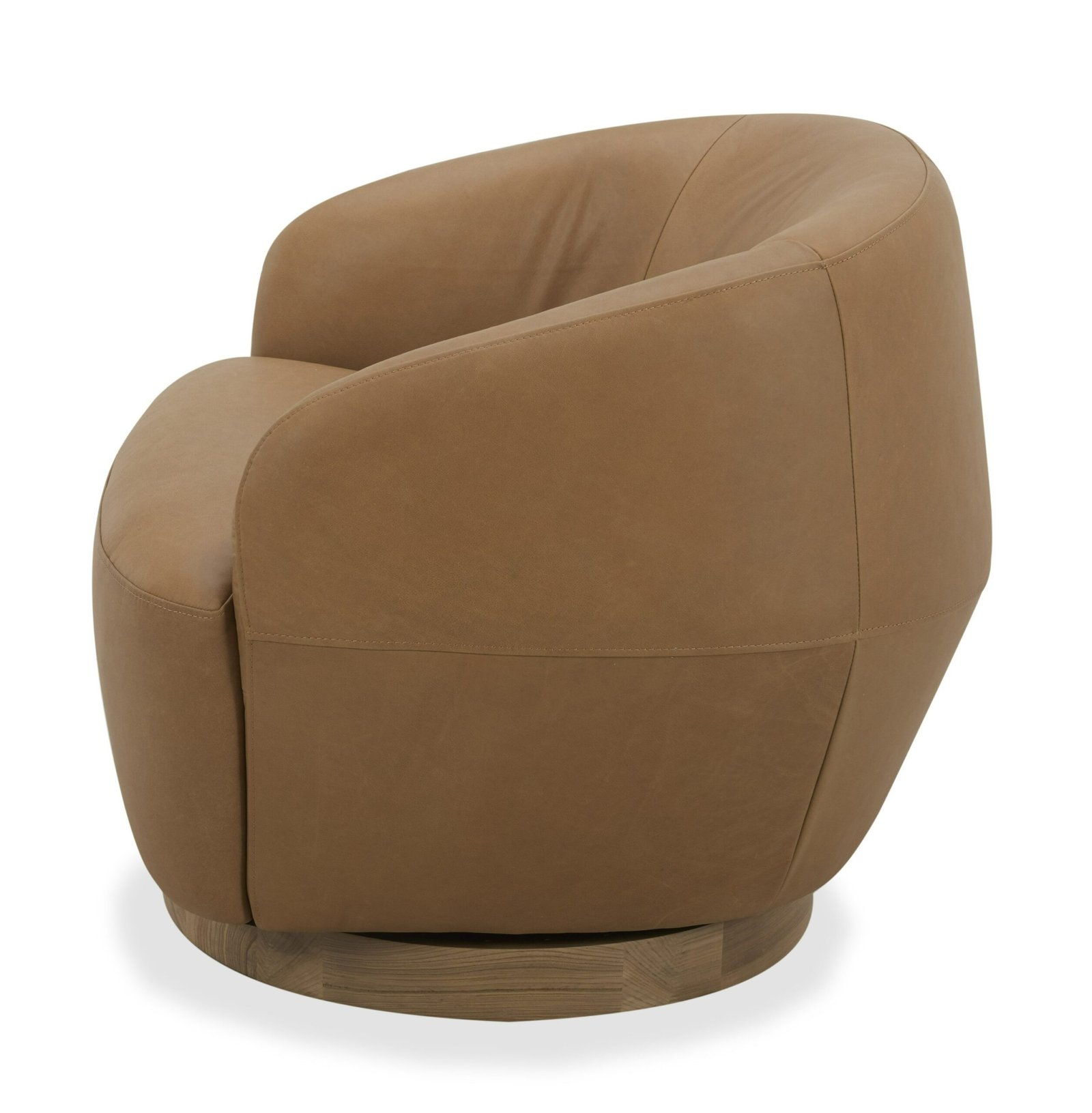 Divani Casa Agatha - Modern Tan Leather Swivel Accent Chair - Image 2