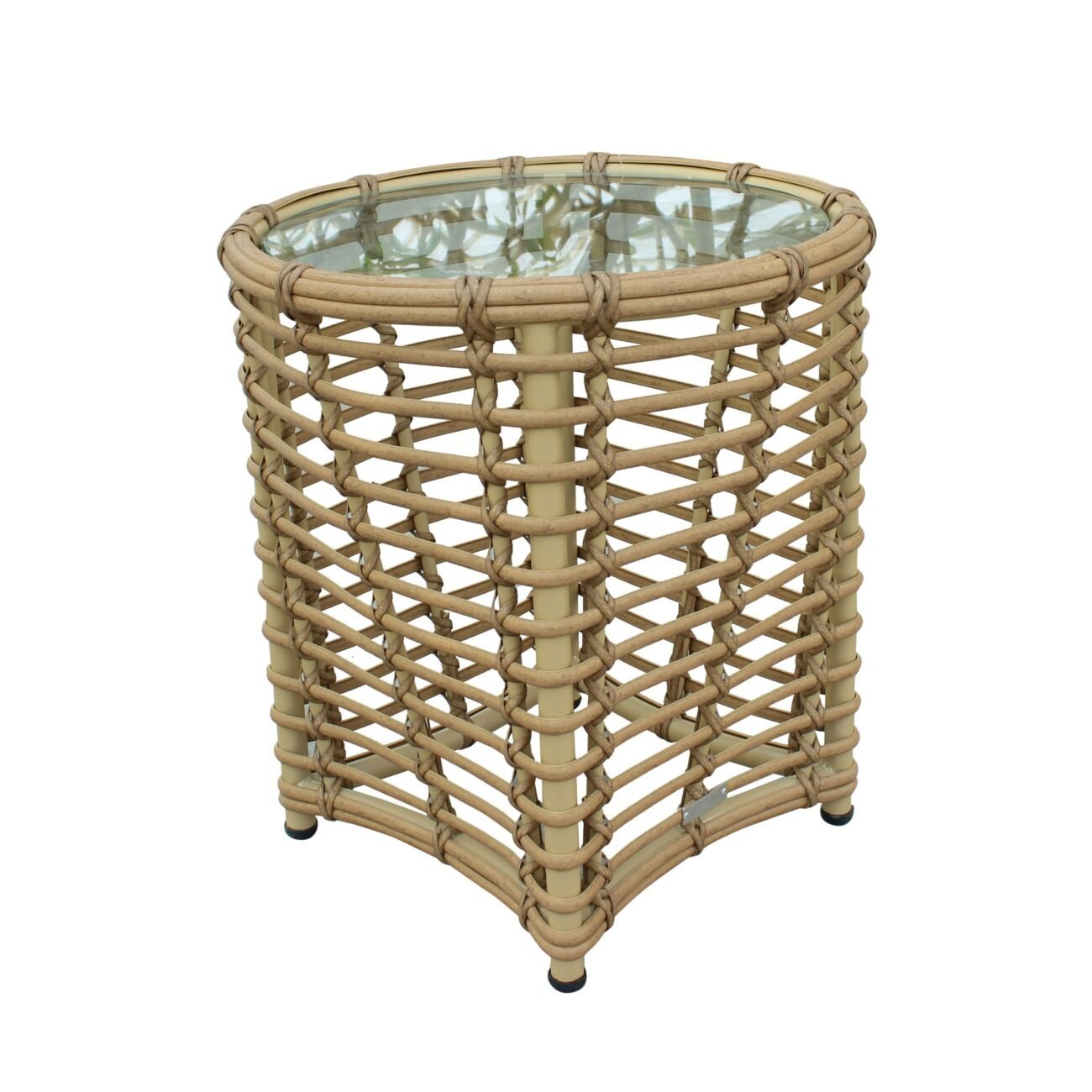 Renava Sandra - Outdoor Beige + Wicker Sofa Set With End Table - Image 4