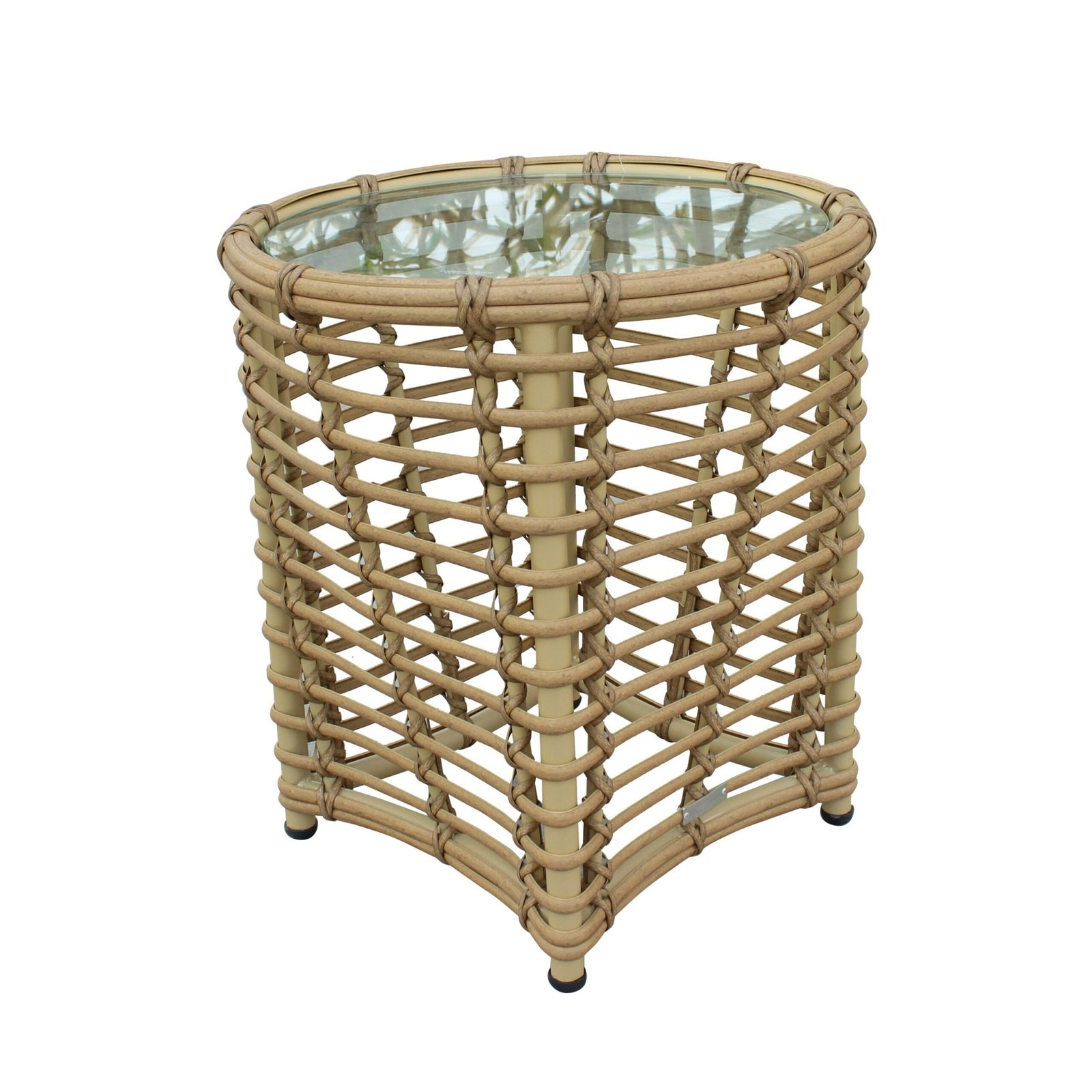 Renava Sandra - Outdoor Beige + Wicker Sofa Set With End Table - Image 4