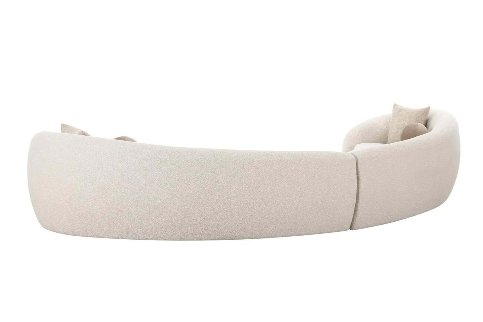 Modrest - Kilmer Modern Off-White Curved Fabric Sectional Sofa - Image 2
