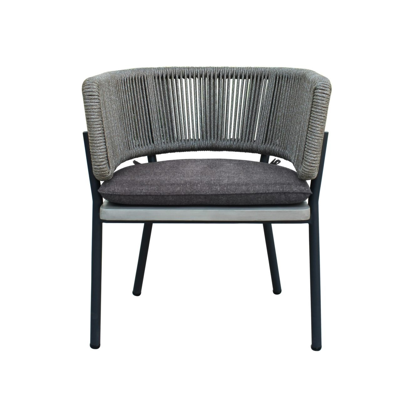 Renava Suntide - Outdoor Grey Fabric + Grey Acacia + Beige Rattan Dining Set - Image 3