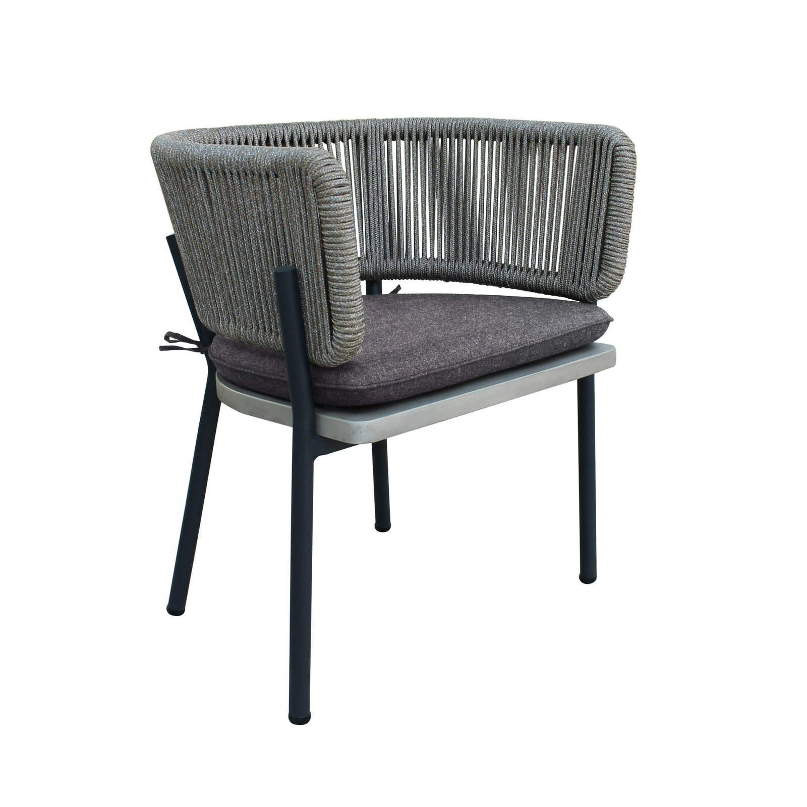 Renava Suntide - Outdoor Grey Fabric + Grey Acacia + Beige Rattan Dining Set - Image 4