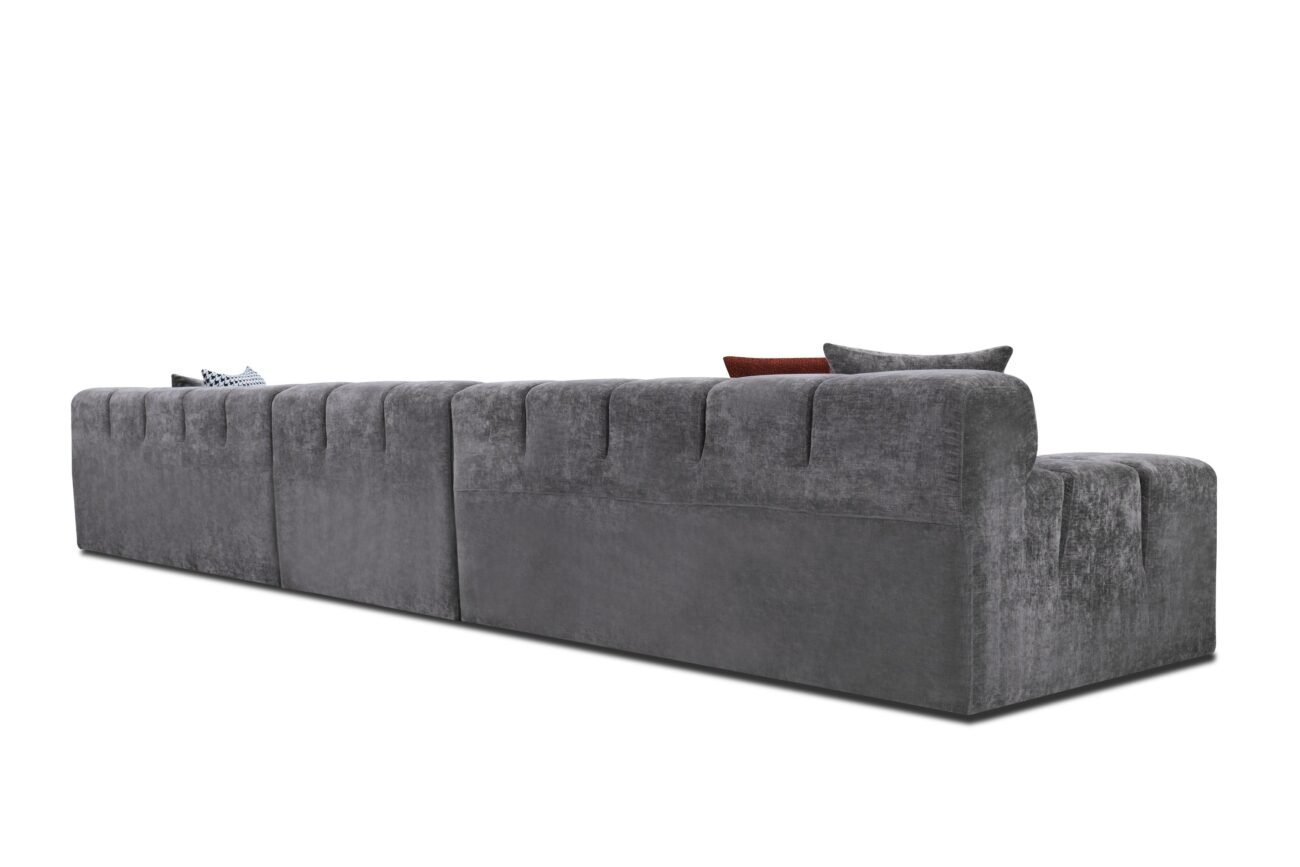 Divani Casa Rhonda - Modern Grey Fabric 4-Seater Sofa - Image 4