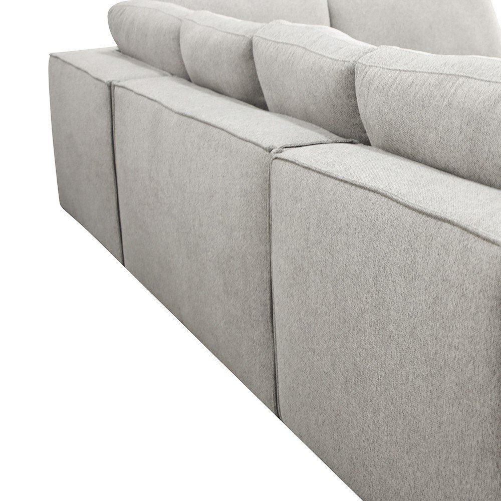 Divani Casa Lulu - Modern Light Grey Fabric Modular Sectional Sofa w/ Left Facing Chaise - Image 4