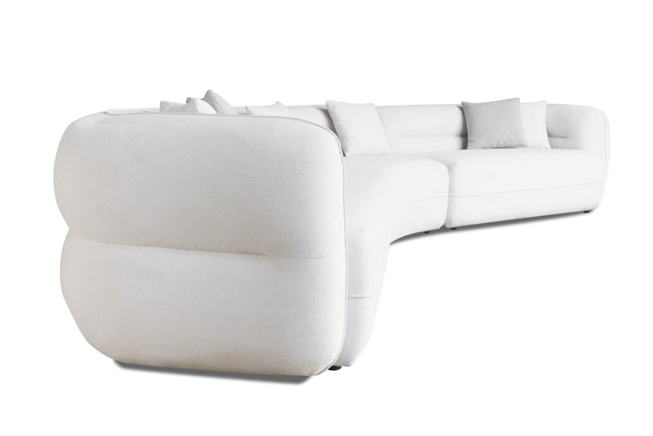 Divani Casa Gypsy - Modern Off-White Fabric Curved Sectional Sofa - Image 2