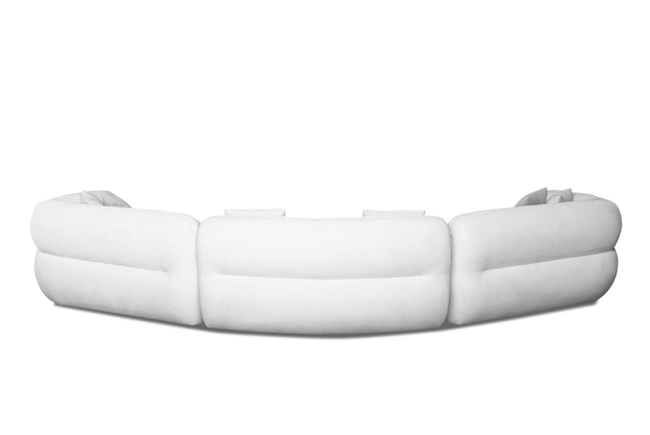 Divani Casa Gypsy - Modern Off-White Fabric Curved Sectional Sofa - Image 3