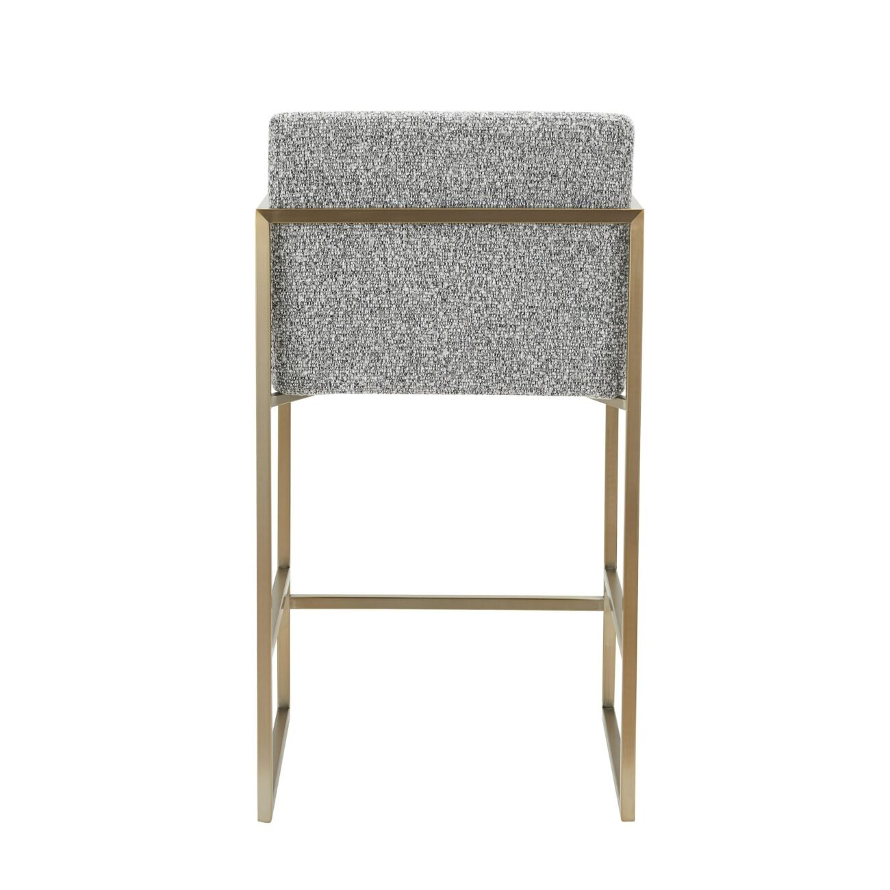 Modrest Suzanne - Modern Grey Fabric + Antique Brass Counter Chair - Image 2