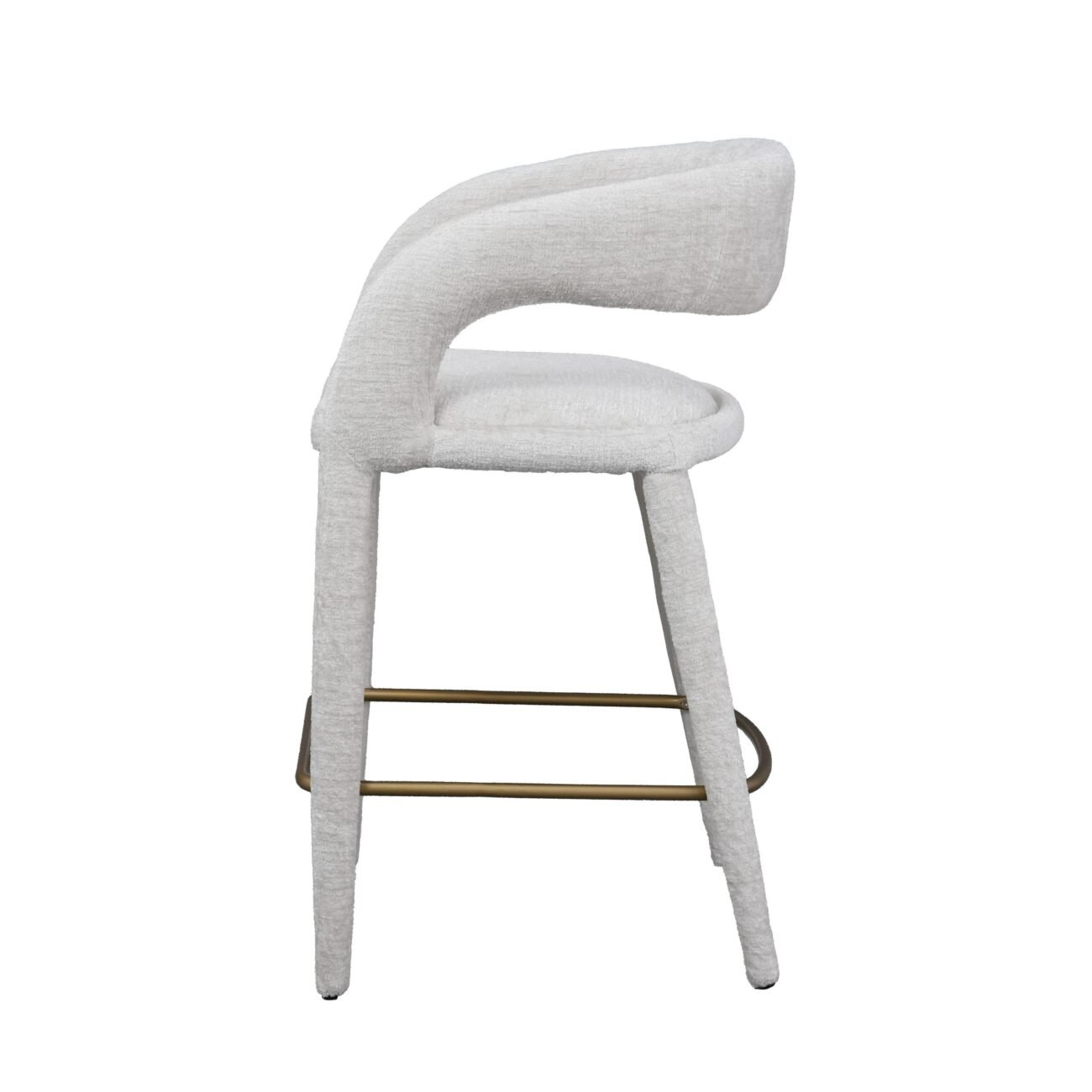 Modrest Faerron - Modern Light Grey Fabric Counter Chair - Image 2
