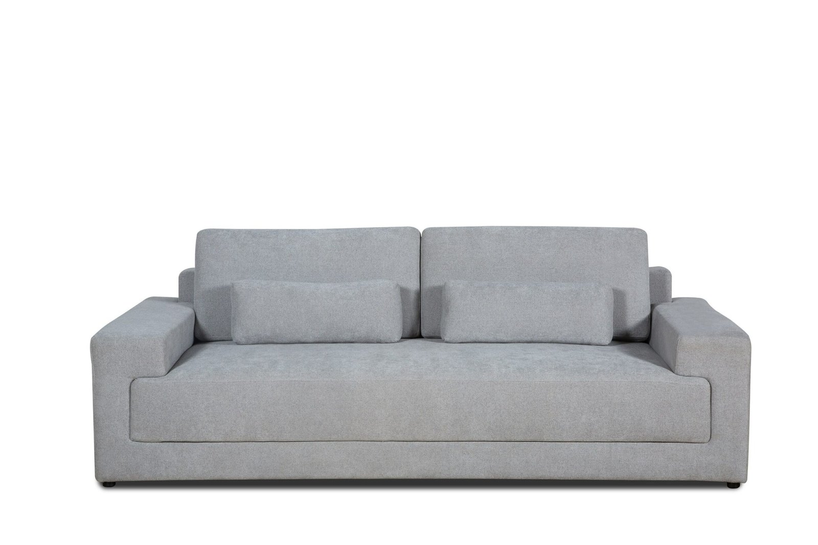 Divani Casa Loki - Modern Grey Fabric 3-Seat Sofa - Image 2