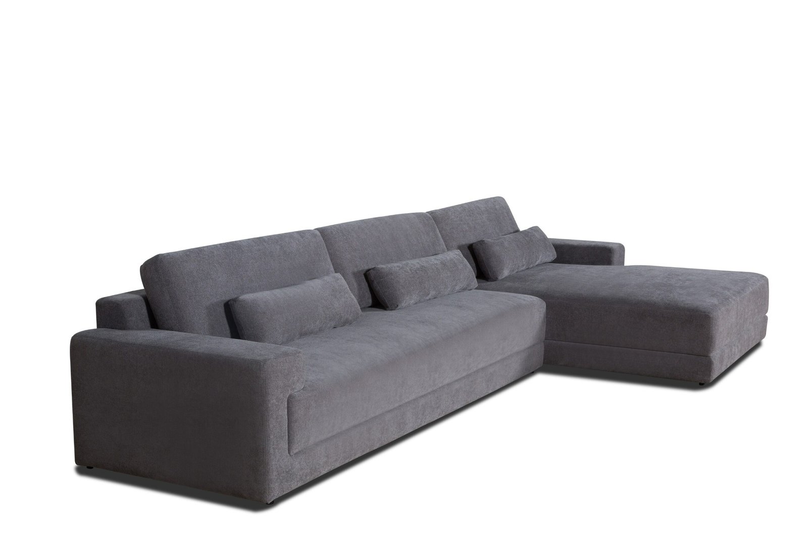Divani Casa Loki - Modern Grey Fabric Right Facing Sectional Sofa - Image 2