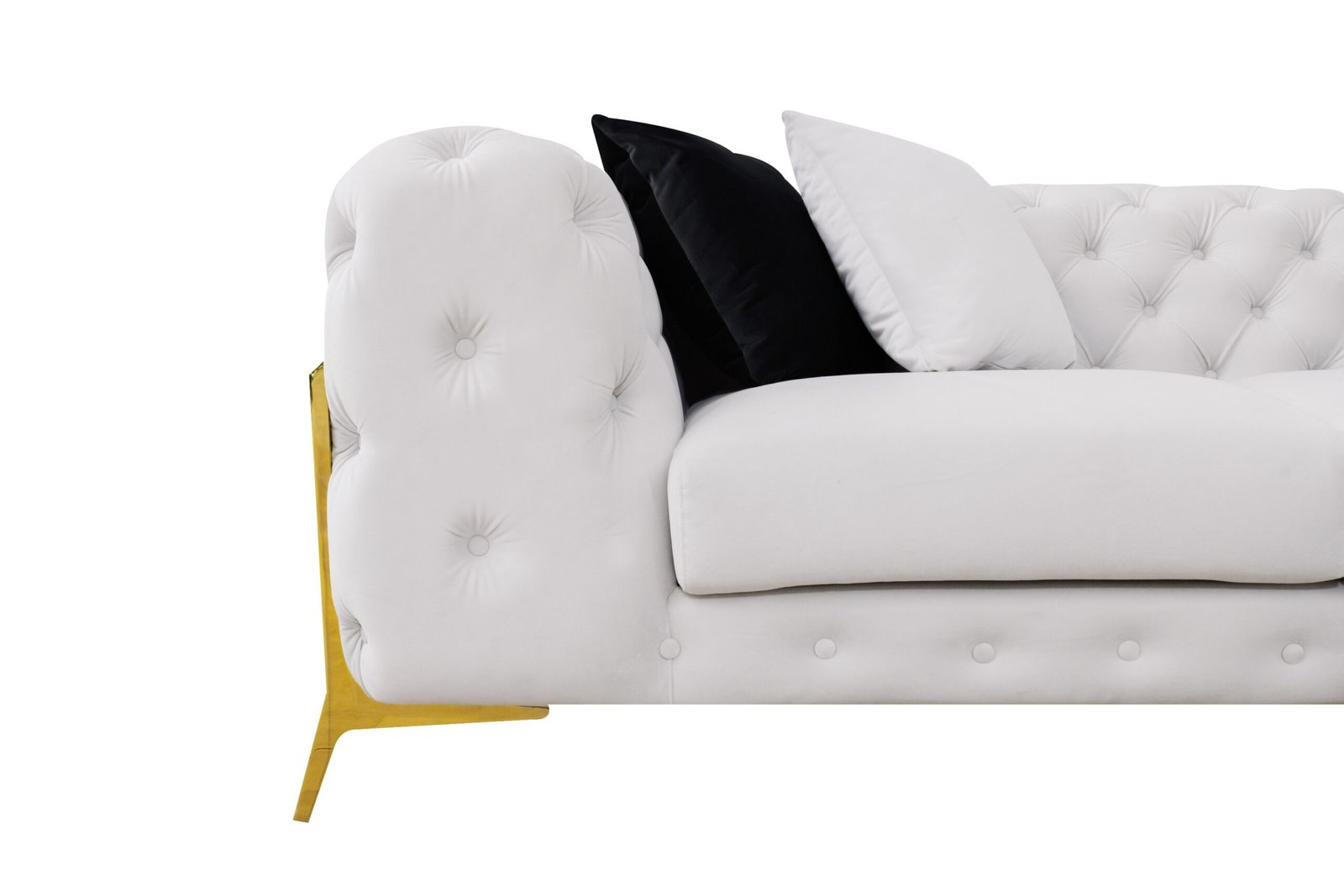 Divani Casa Clarice - Transitional Light Beige Velvet Sofa Set - Image 5