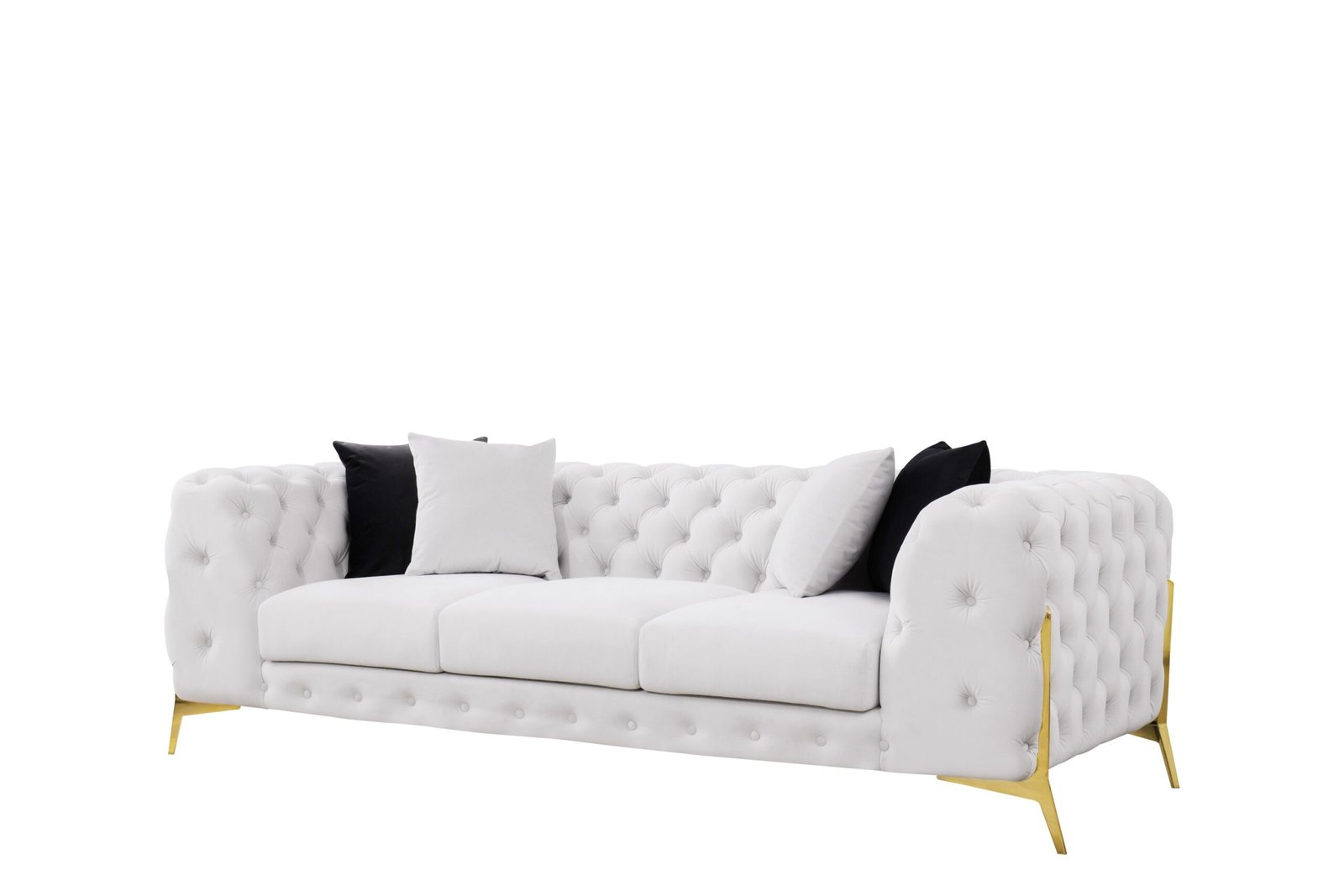 Divani Casa Clarice - Transitional Light Beige Velvet Sofa Set - Image 2