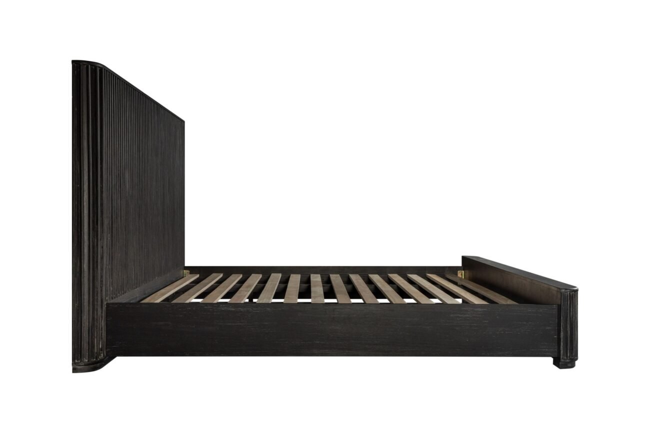 Modrest Fields - Modern Black Acacia Bed - Image 3