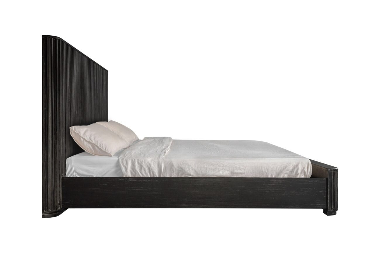 Modrest Fields - Modern Black Acacia Bed - Image 2