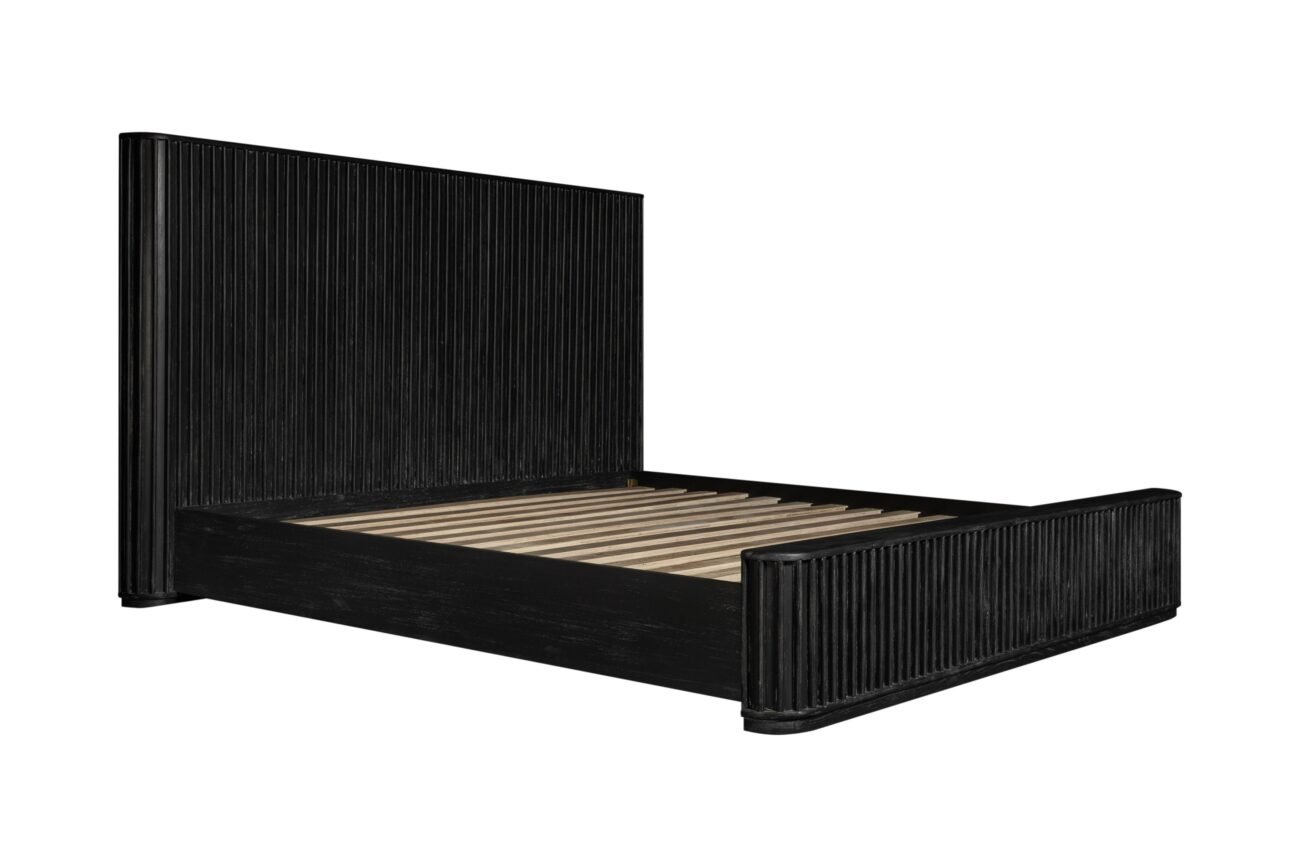 Modrest Fields - Modern Black Acacia Bed - Image 4