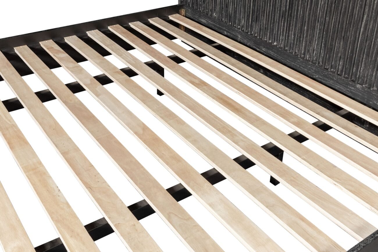 Modrest Fields - Modern Black Acacia Bed - Image 5