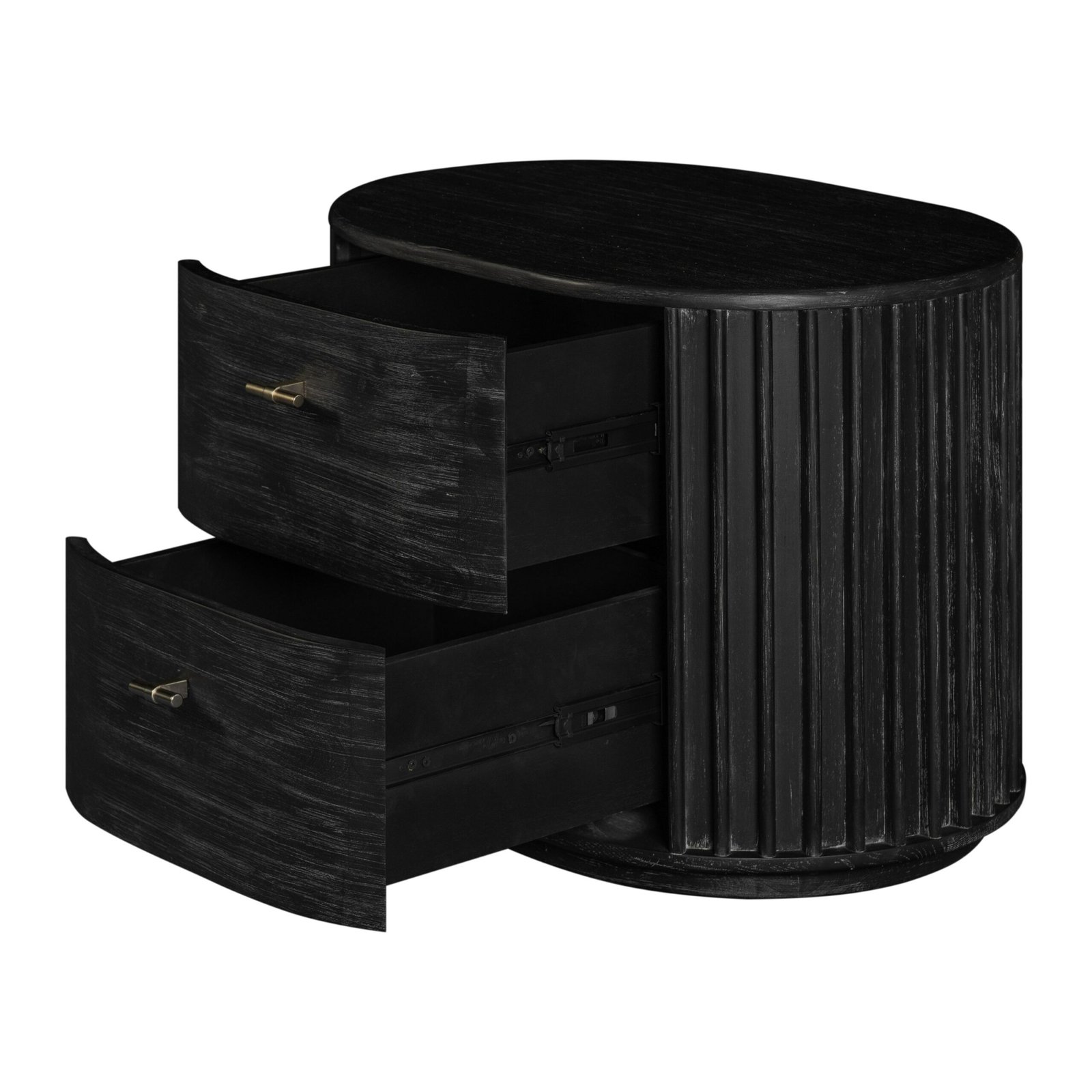 Modrest Fields - Modern Black Acacia Nightstand - Image 3
